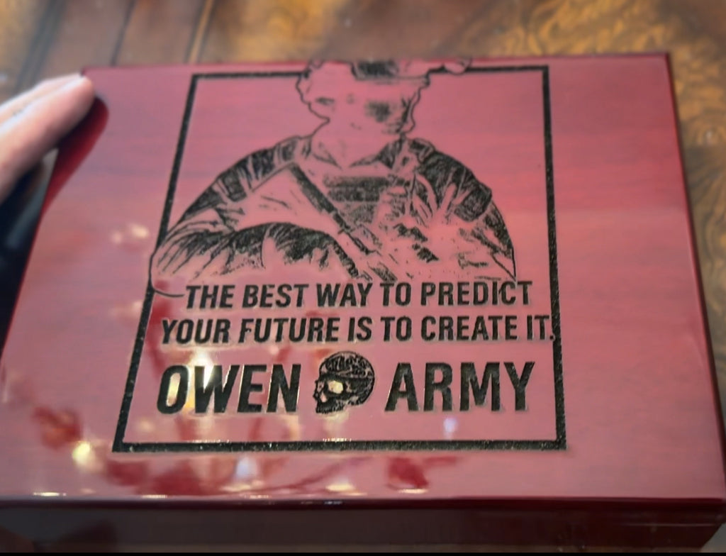 Owen Army Create Your Own Future Rosewood and Cedar Humidor