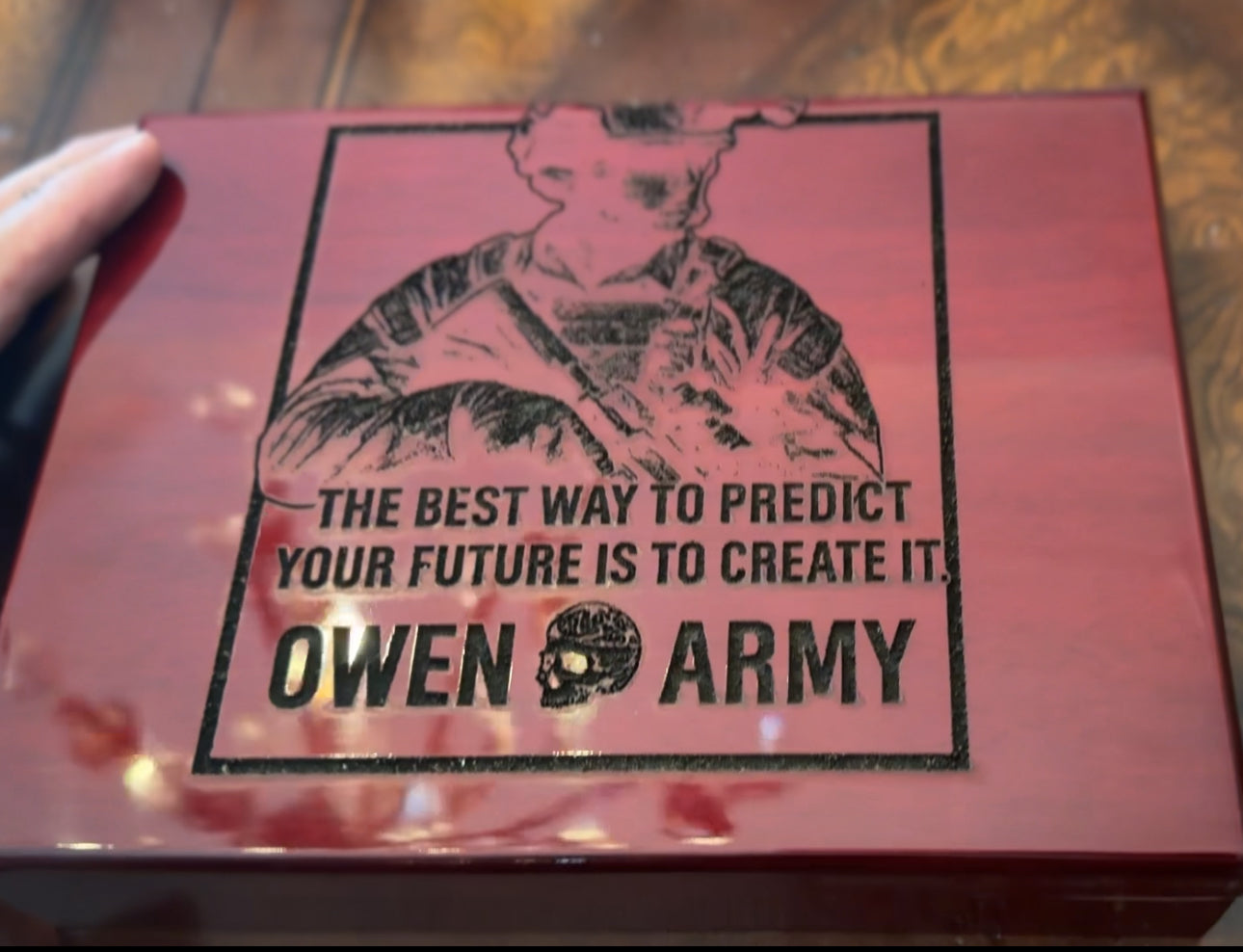 Owen Army Create Your Own Future Rosewood and Cedar Humidor