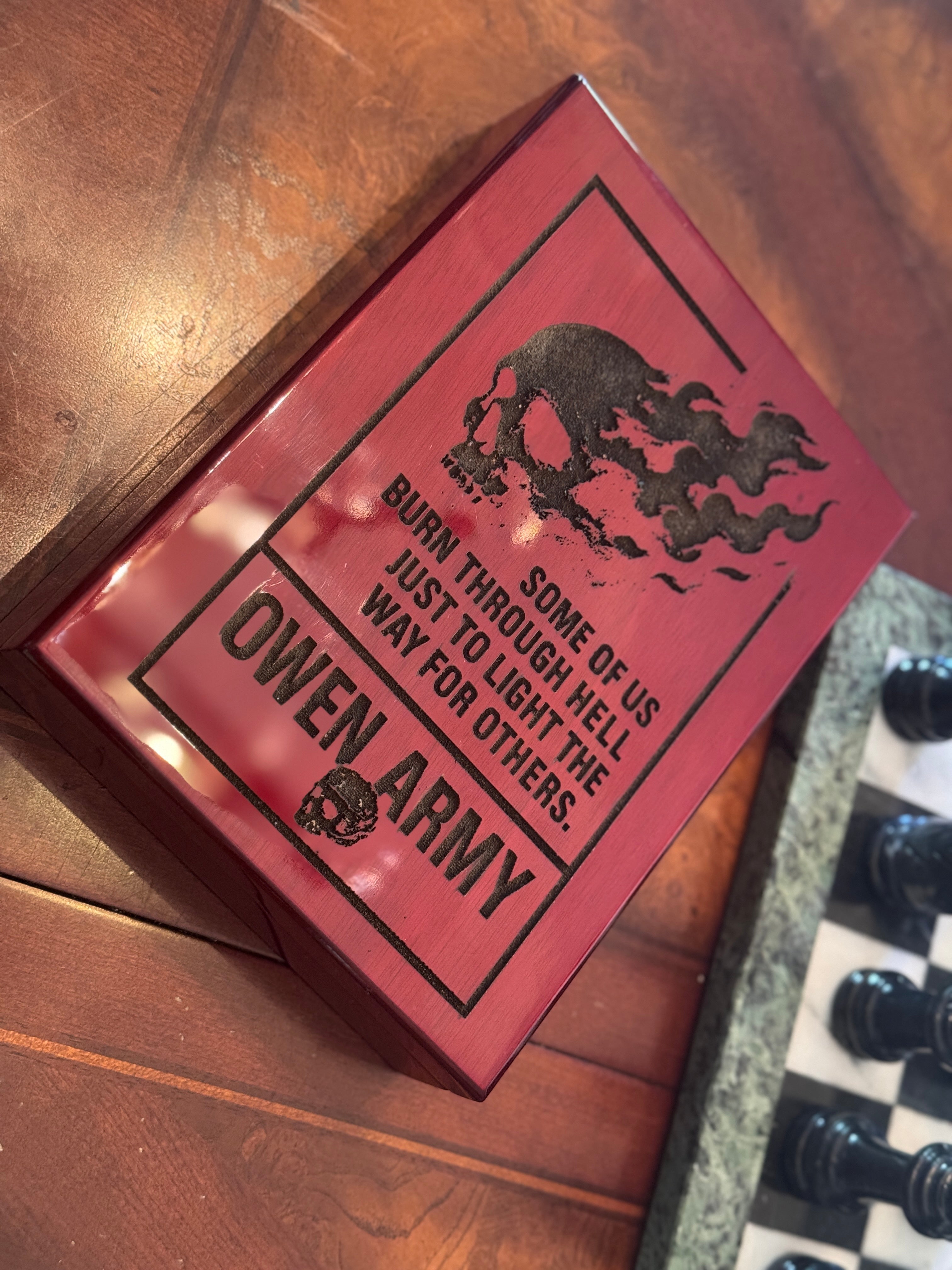 Owen Army Light the Way Rosewood and Cedar Humidor