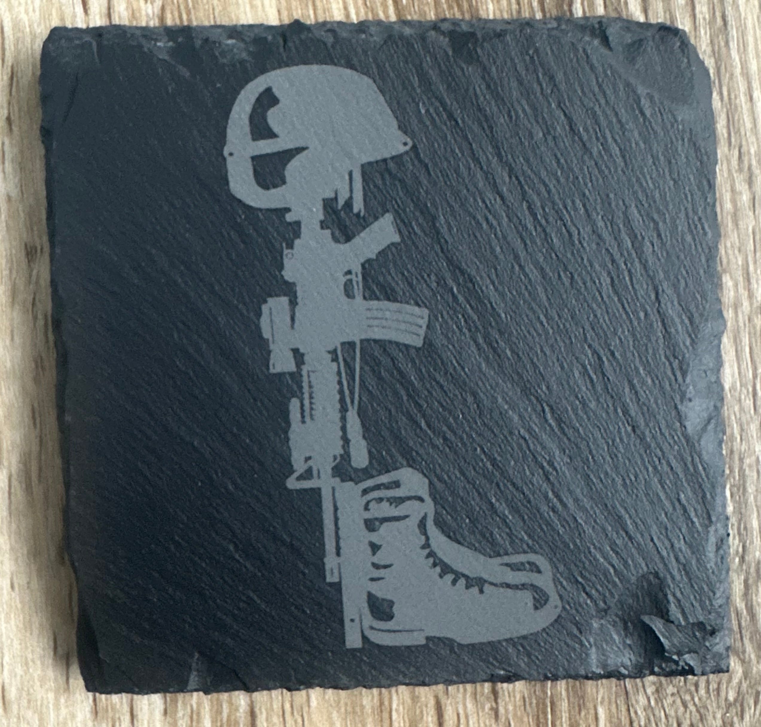 Four Handmade Slate Patriot III Coasters