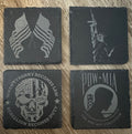 Four Handmade Slate Patriot II Coasters