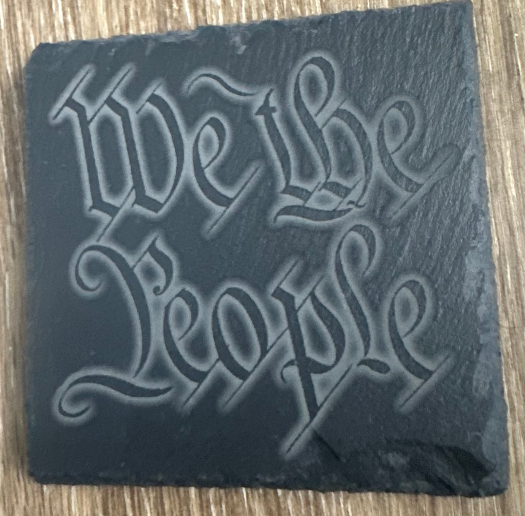 Four Handmade Slate Patriot III Coasters