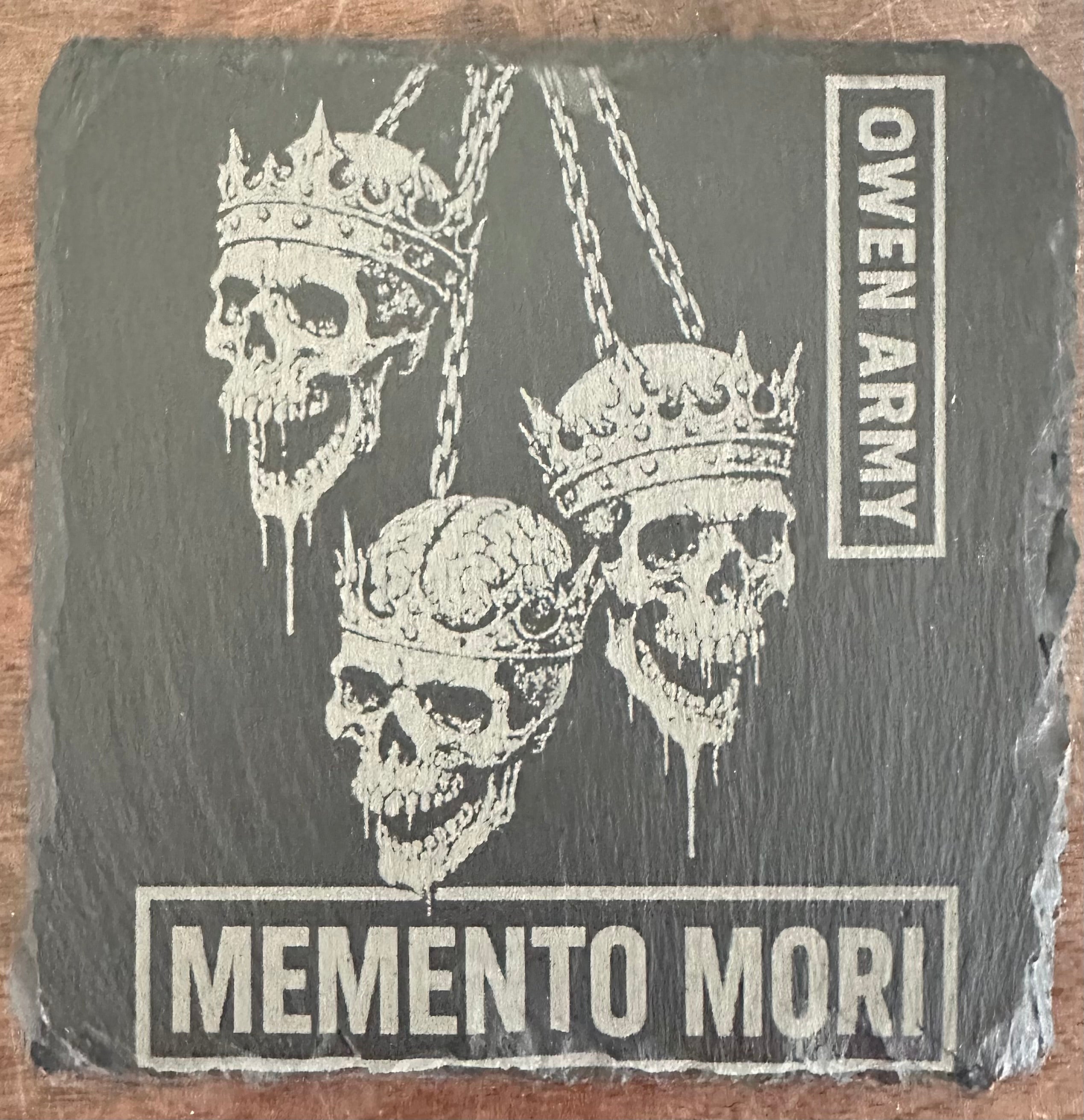 Four Slate Owen Army Coasters
