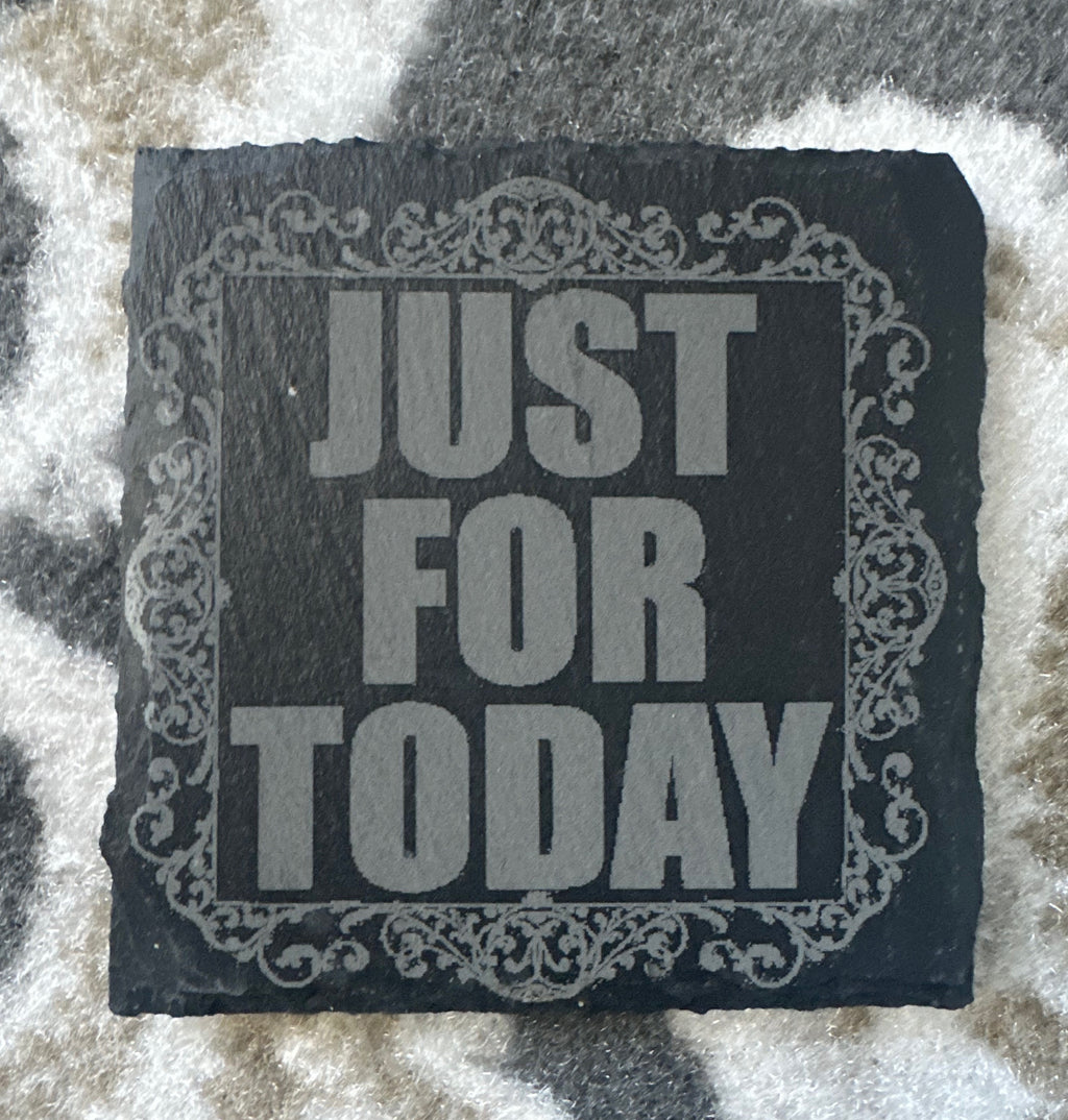 Four Handmade Slate Recovery Coasters