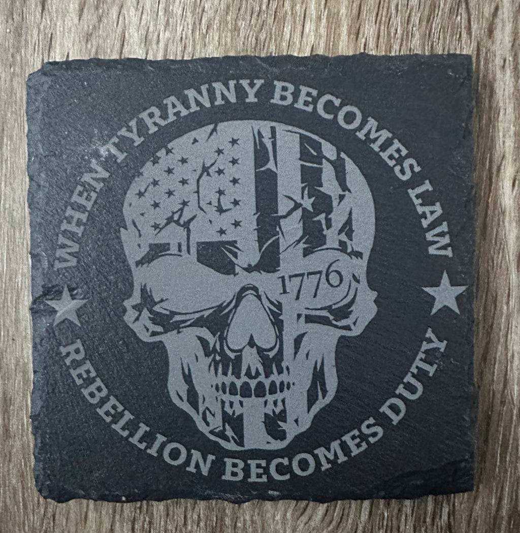 Four Handmade Slate Patriot II Coasters