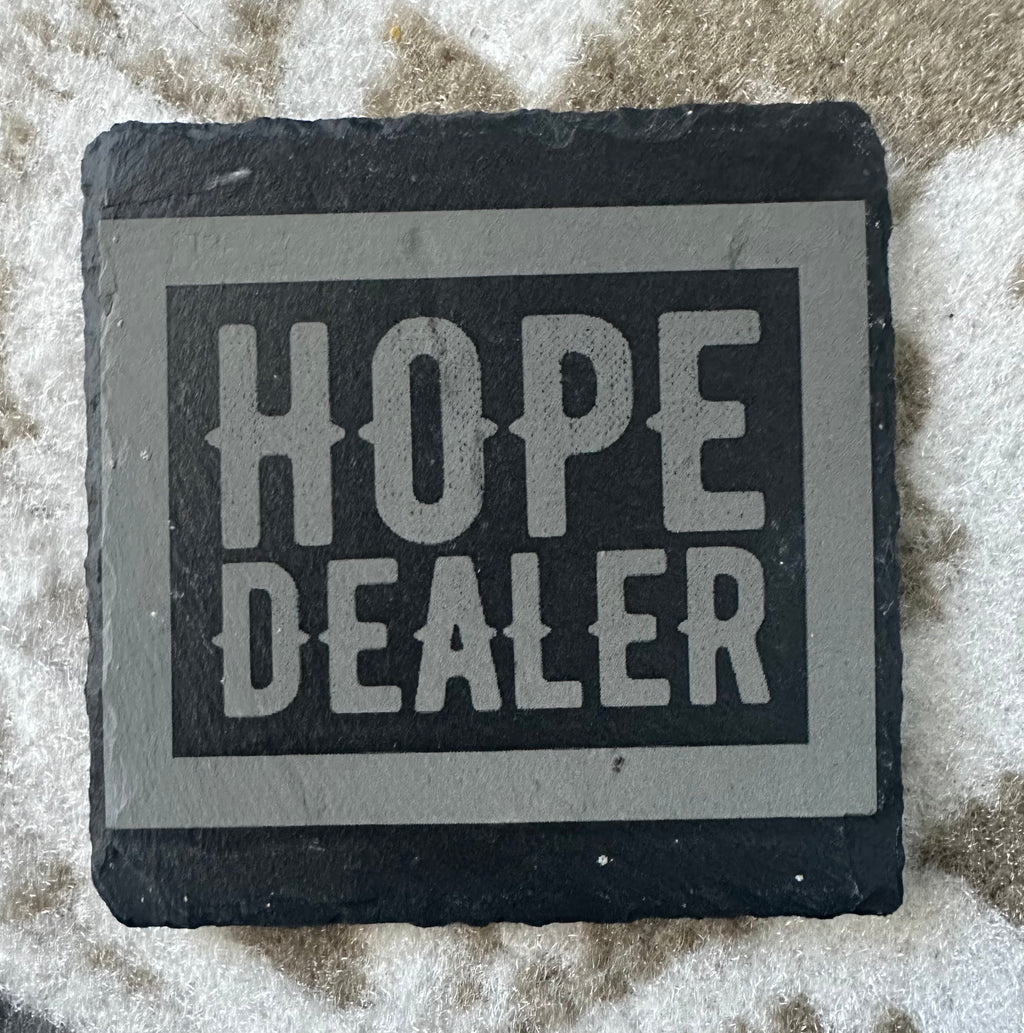 Four Handmade Slate Recovery Coasters