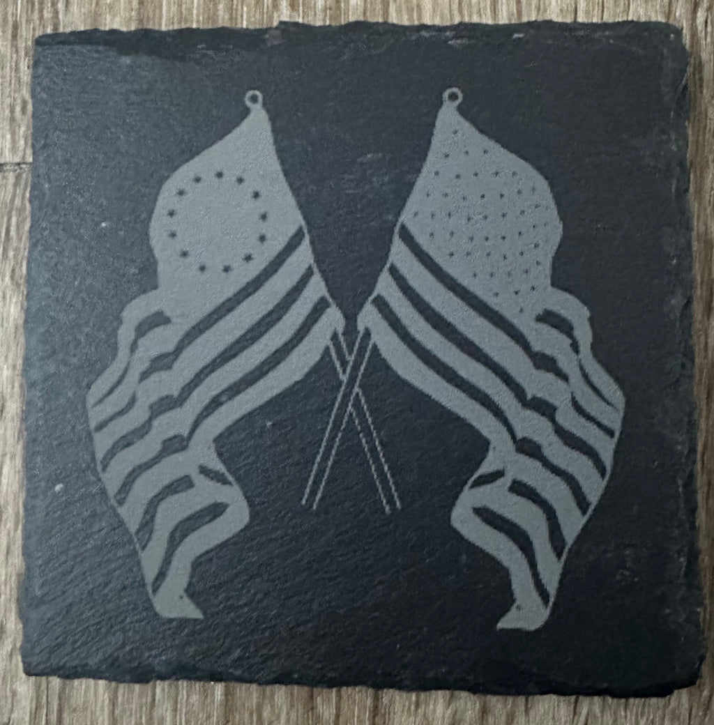 Four Handmade Slate Patriot II Coasters