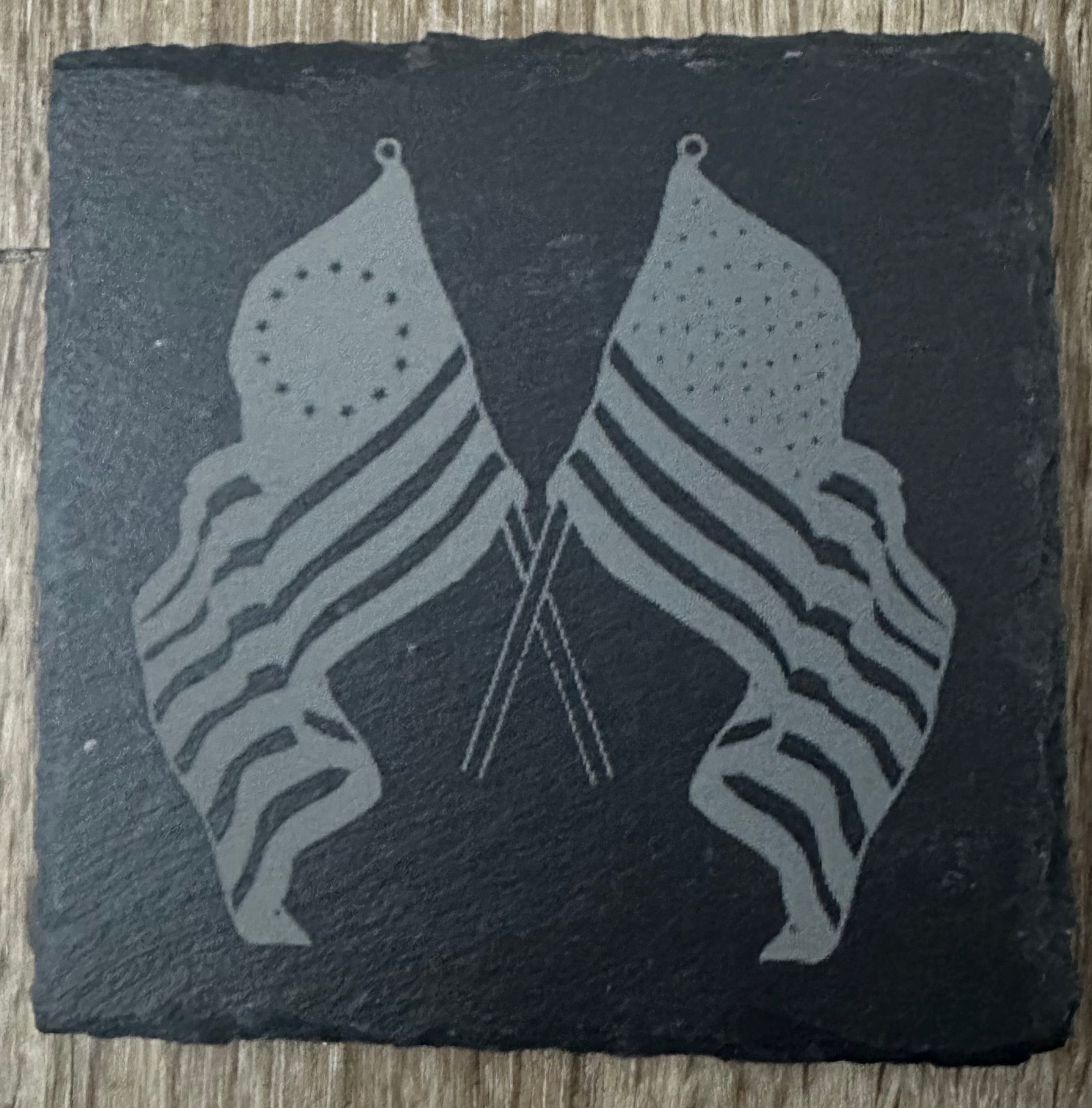 Four Handmade Slate Patriot II Coasters