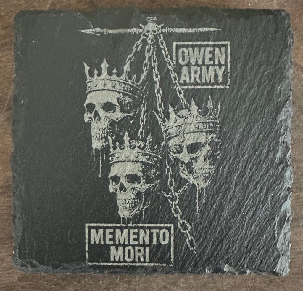 Four Slate Owen Army Coasters