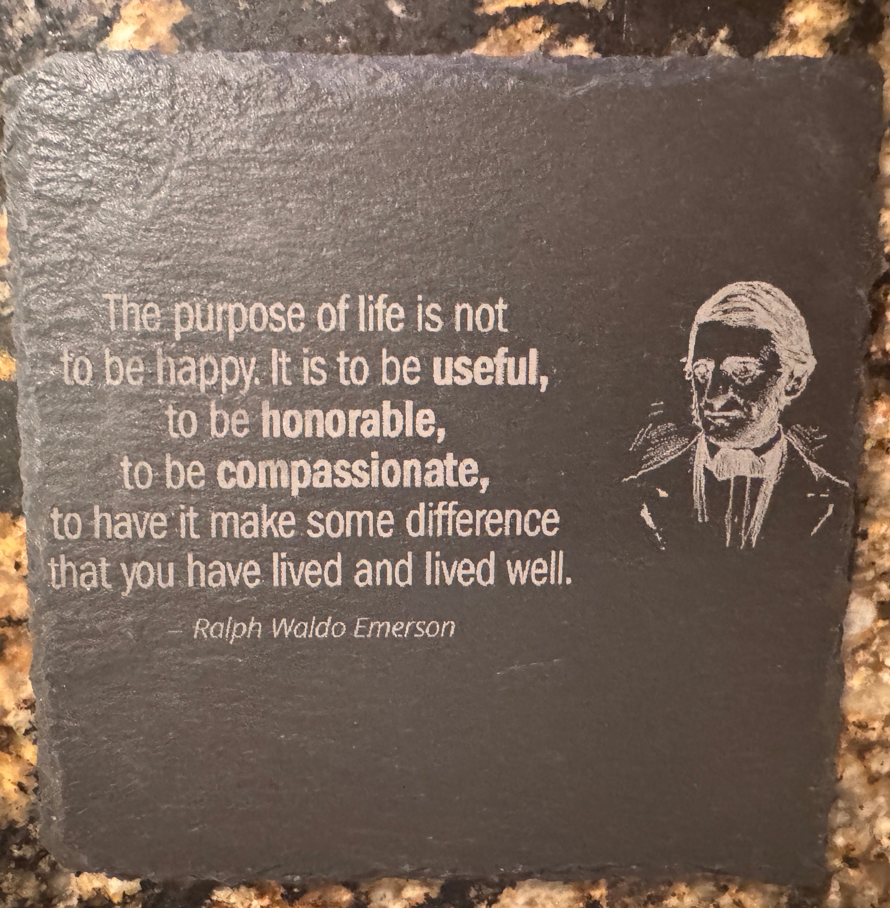 Four Slate We Fight Monsters Inspiration Coasters