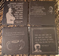 Four Slate We Fight Monsters Inspiration Coasters