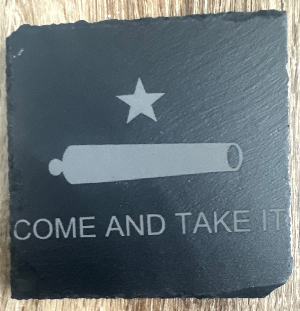 Four Handmade Slate Patriot III Coasters