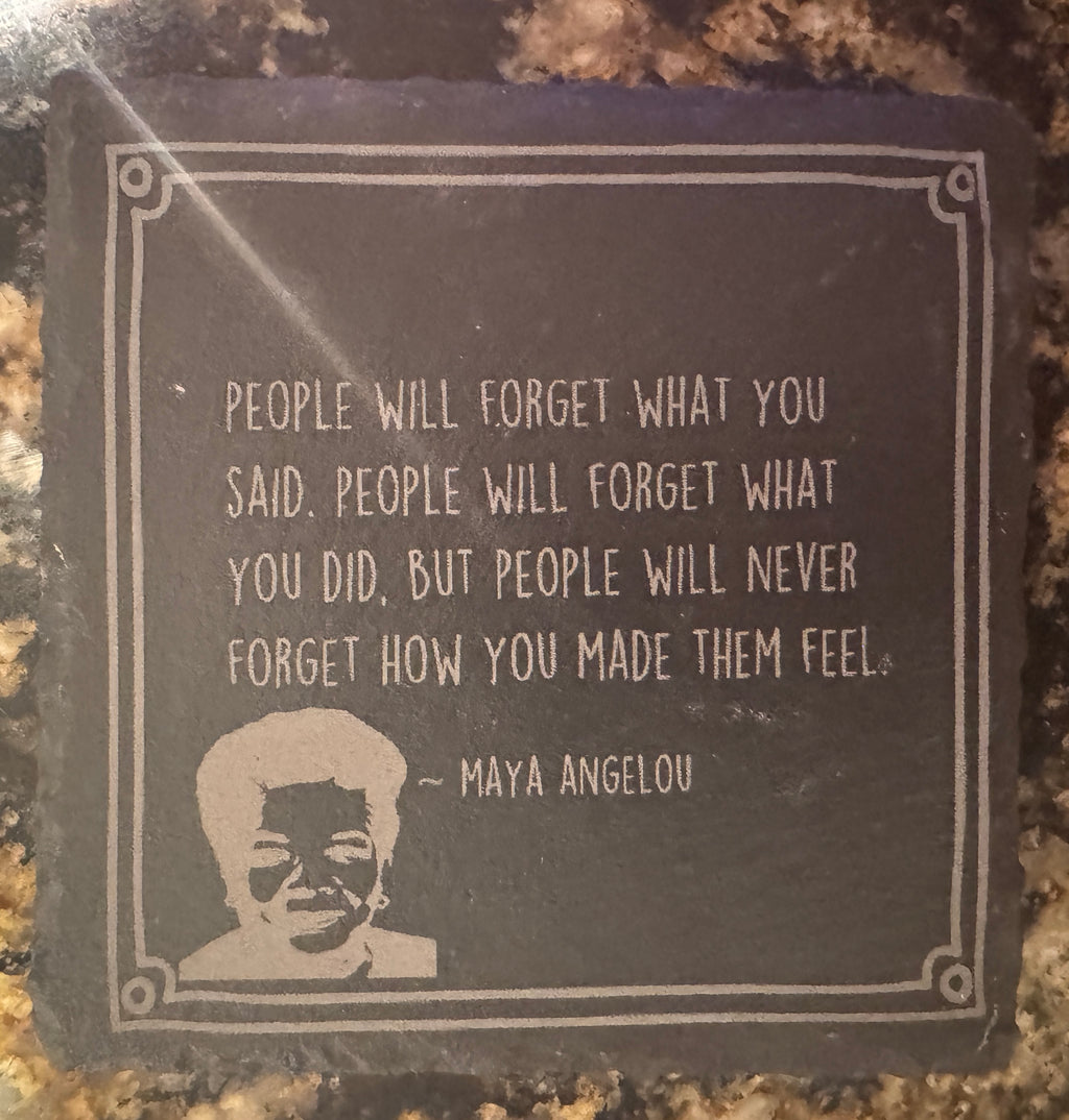 Four Slate We Fight Monsters Inspiration Coasters
