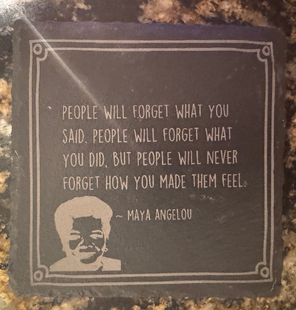 Four Slate We Fight Monsters Inspiration Coasters