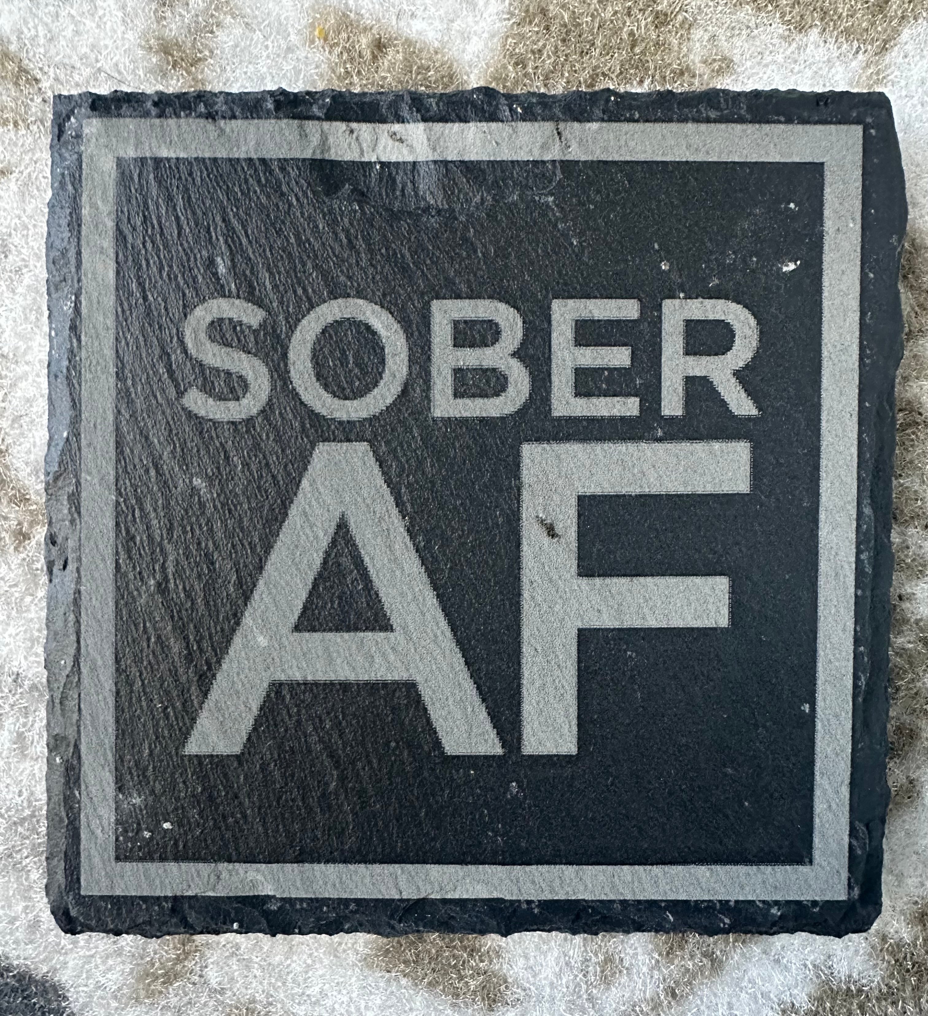 Four Handmade Slate Recovery Coasters