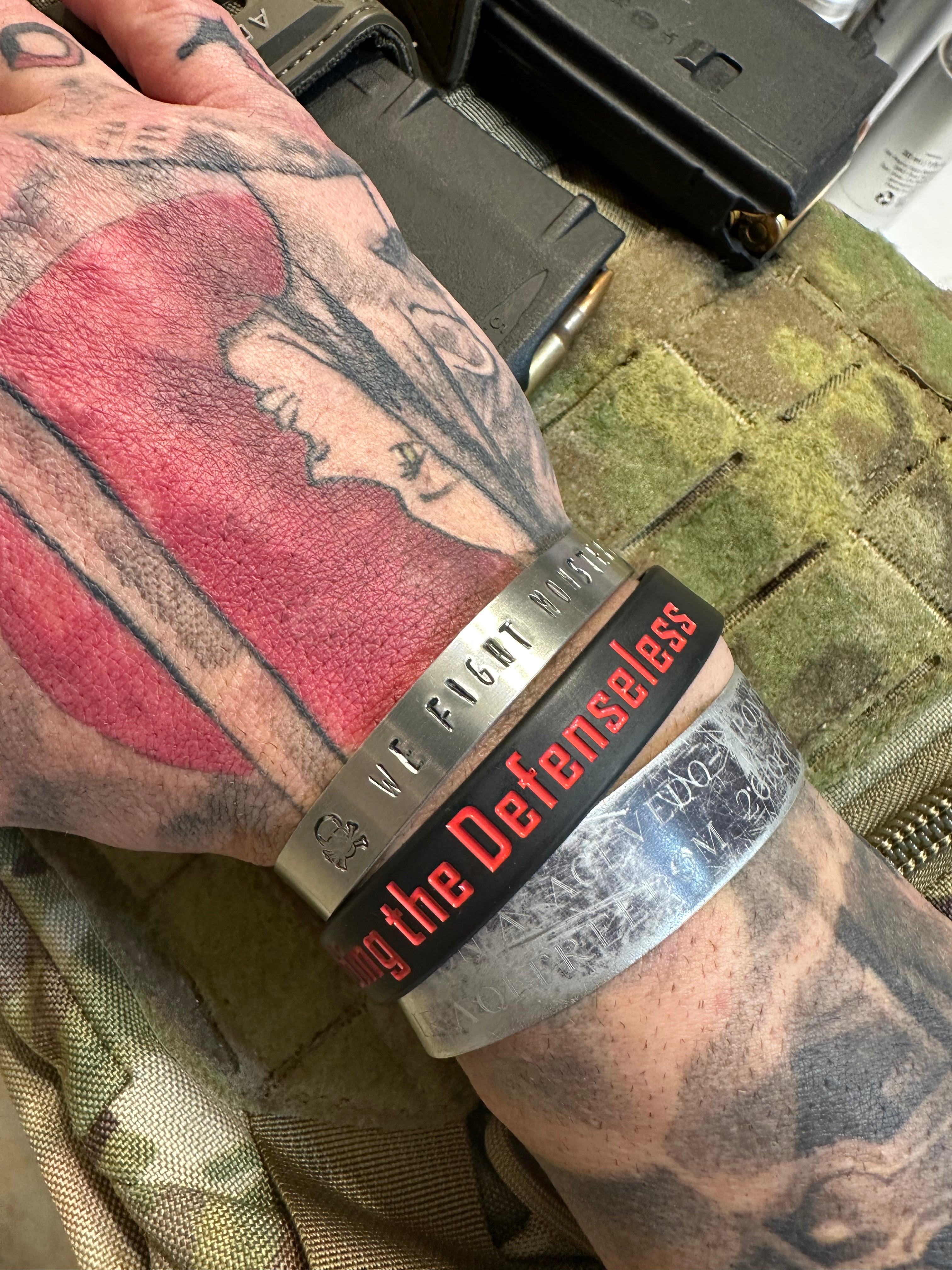 We Fight Monsters Stainless Steel Memorial Bracelet