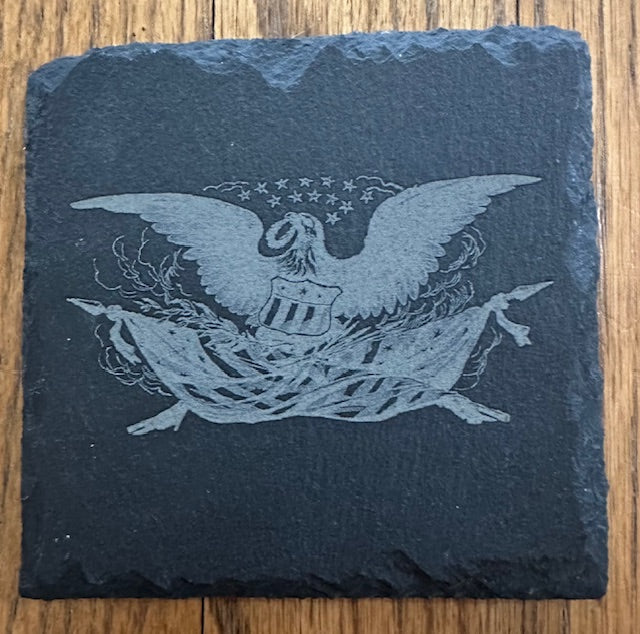 Four Slate We Fight Monsters Patriot Coasters