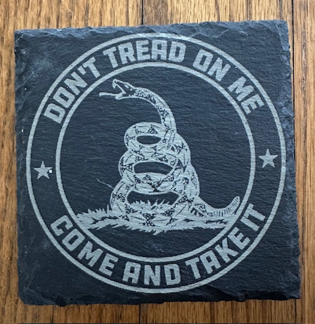 Four Slate We Fight Monsters Patriot Coasters