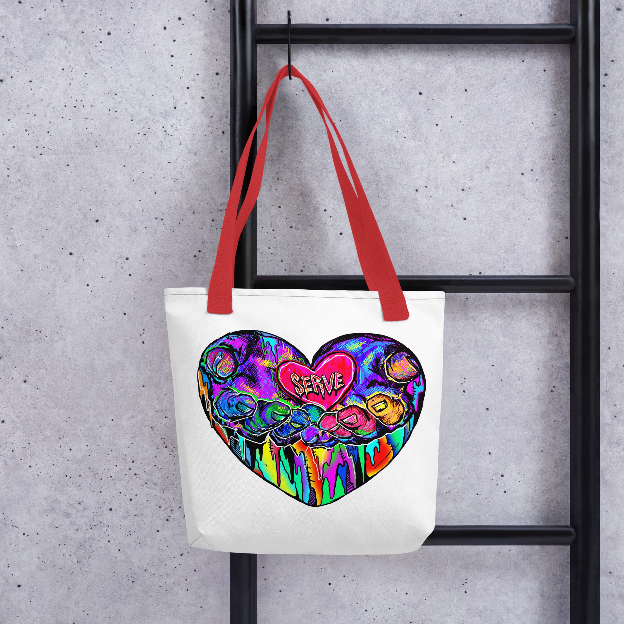 Graffiti Serve We Fight Monsters Tote Bag