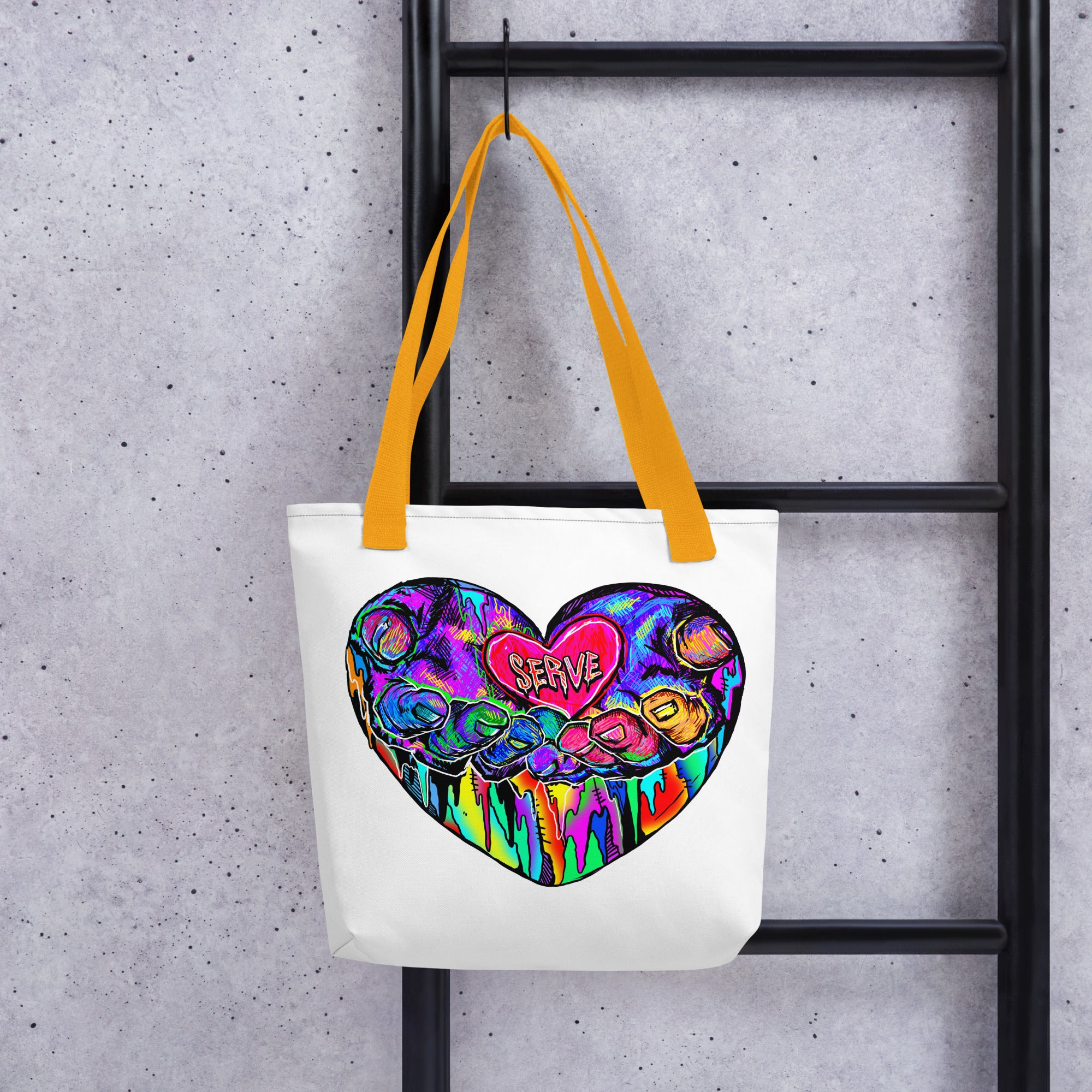 Graffiti Serve We Fight Monsters Tote Bag