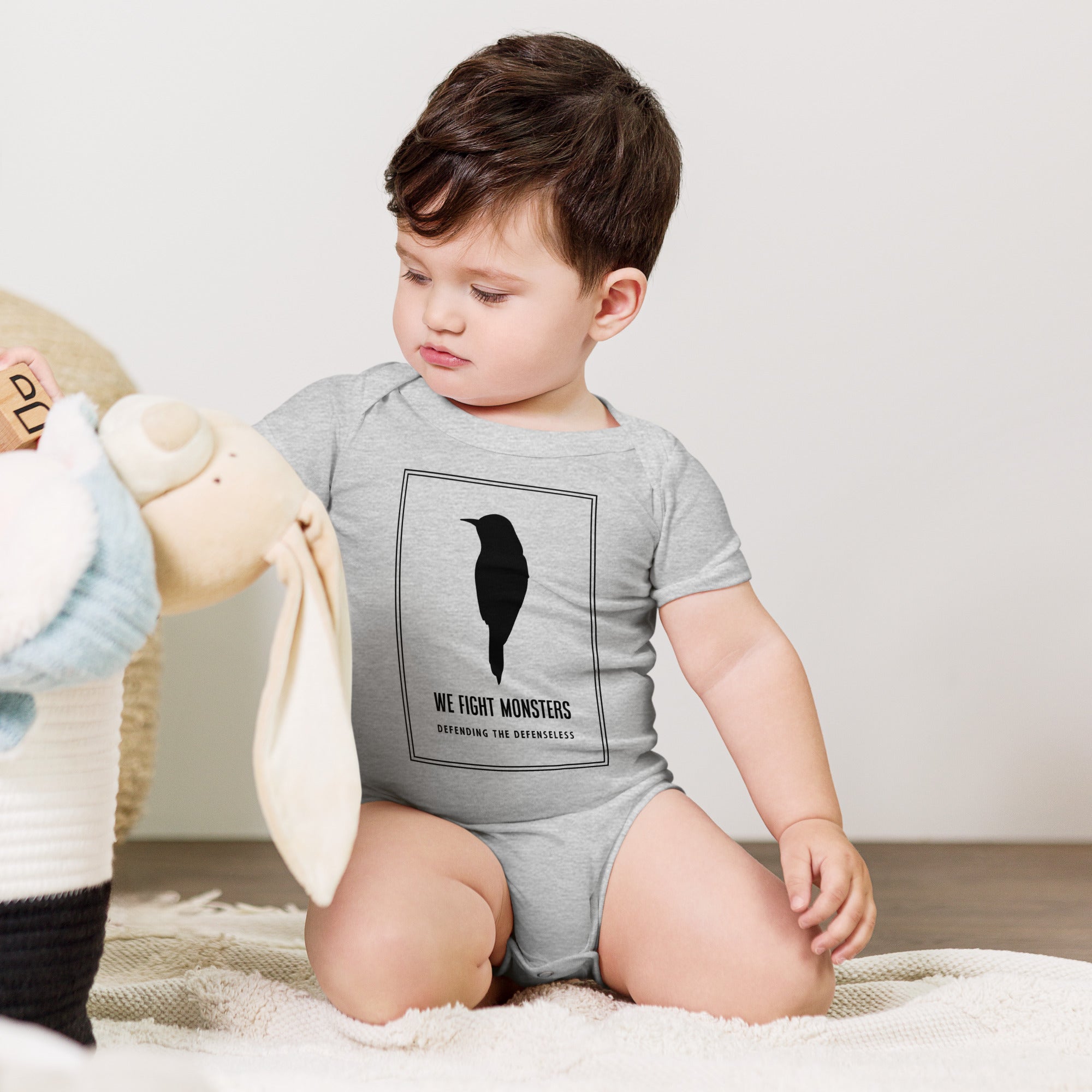 We Fight Monsters Baby Short Sleeve Onsie