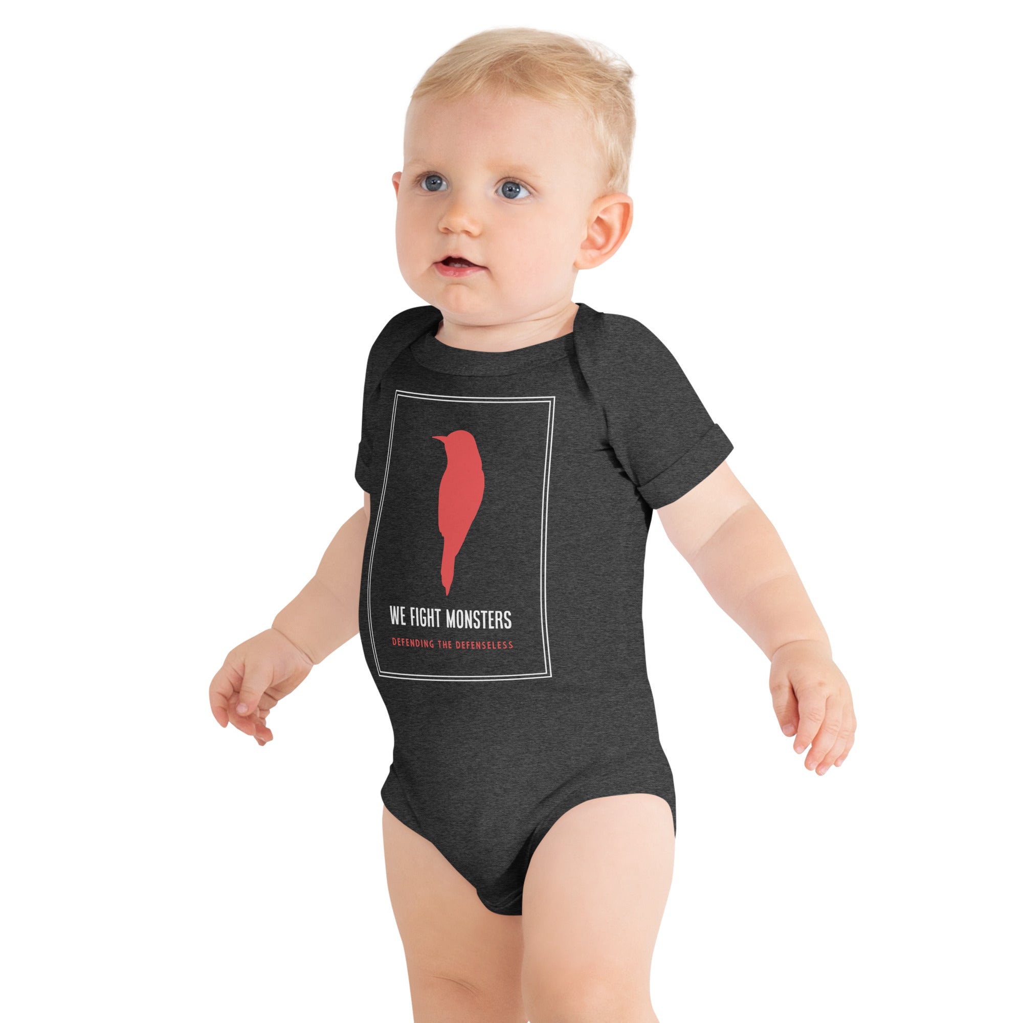 W Fight Monsters Baby Short Sleeve Onsie