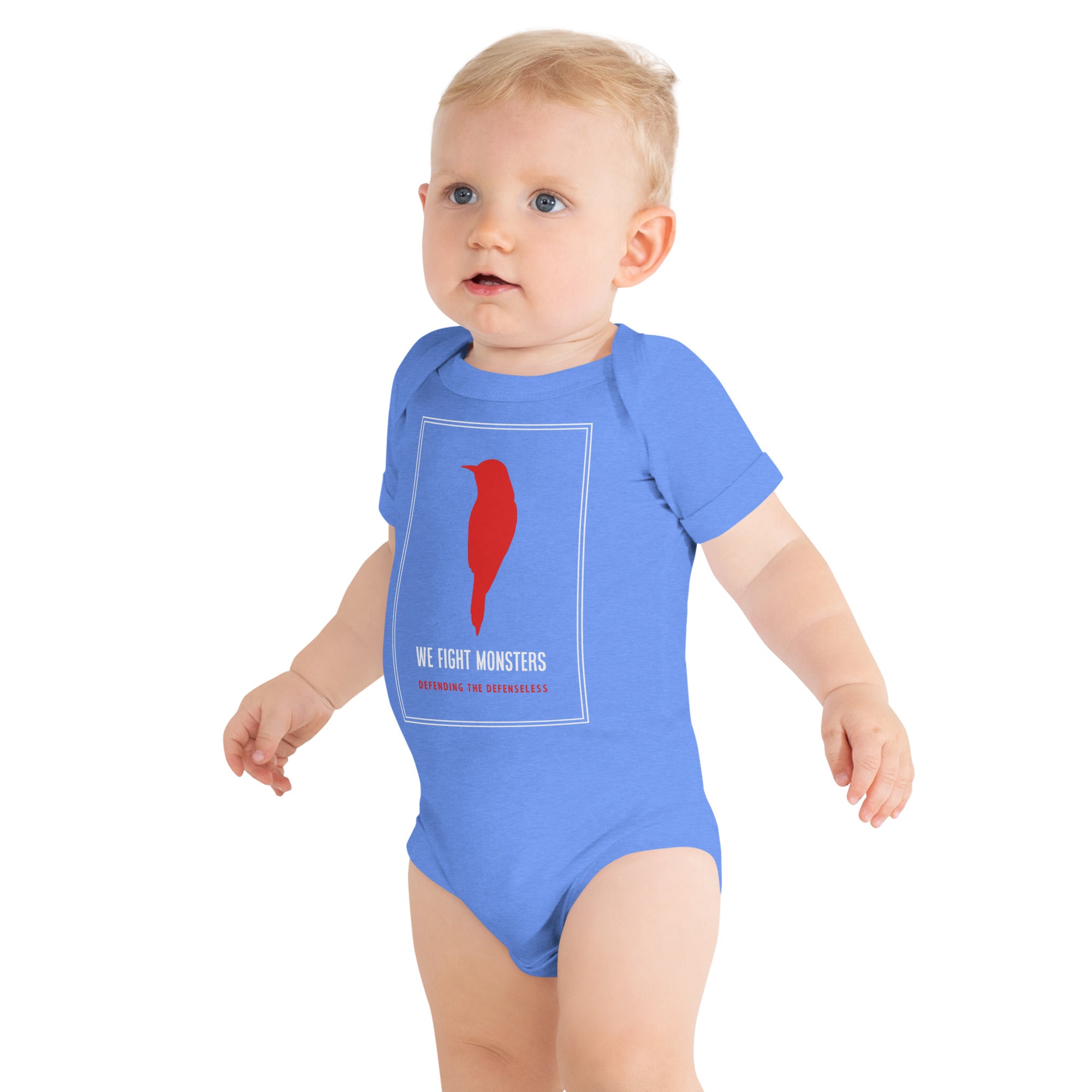 W Fight Monsters Baby Short Sleeve Onsie