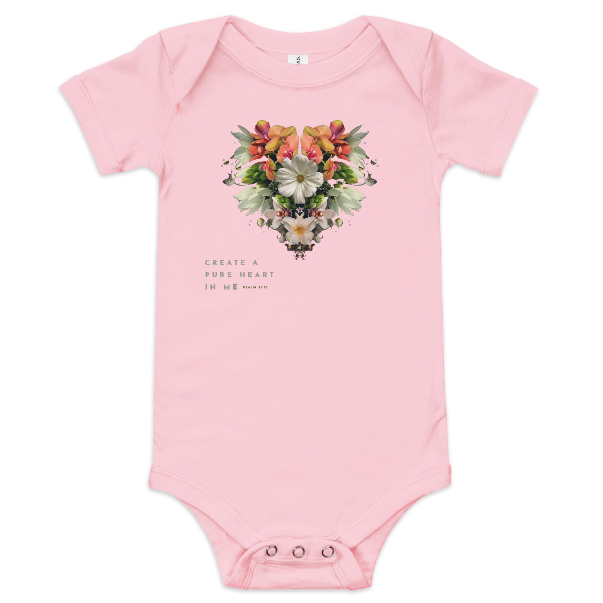 Create in Me A Pure Heart Baby Short Sleeve Onsie