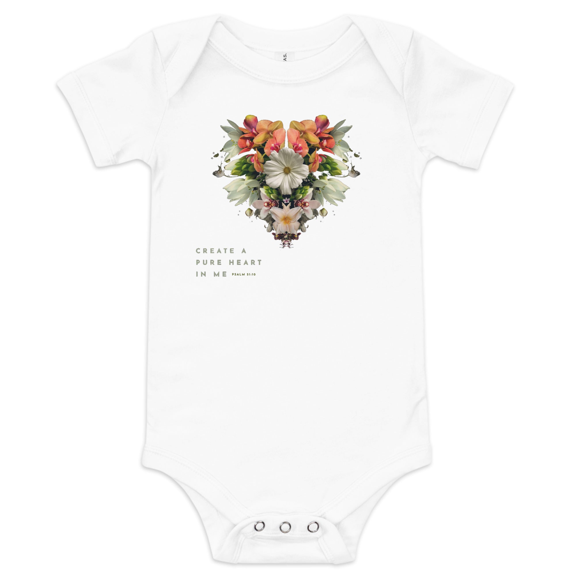 Create in Me A Pure Heart Baby Short Sleeve Onsie
