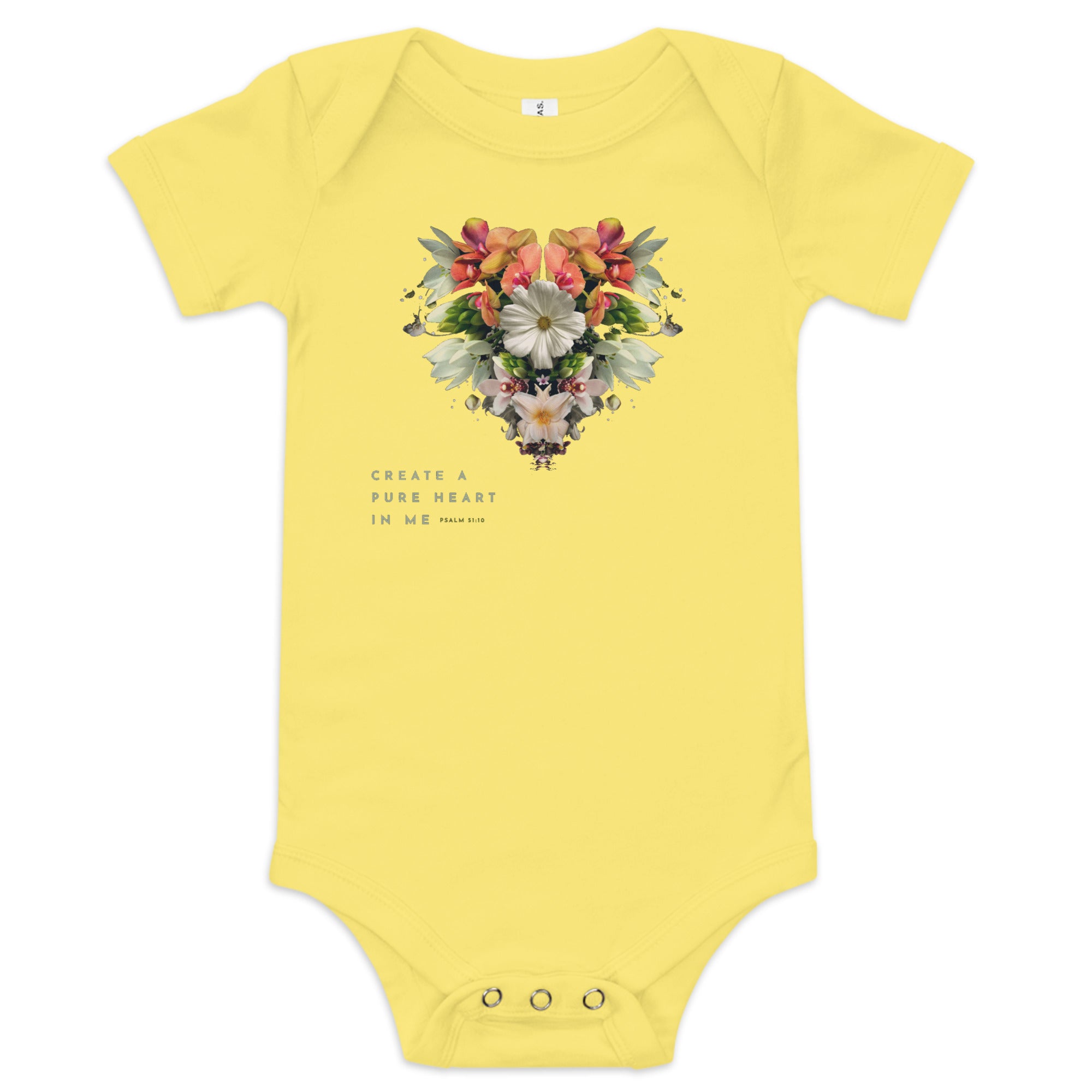 Create in Me A Pure Heart Baby Short Sleeve Onsie