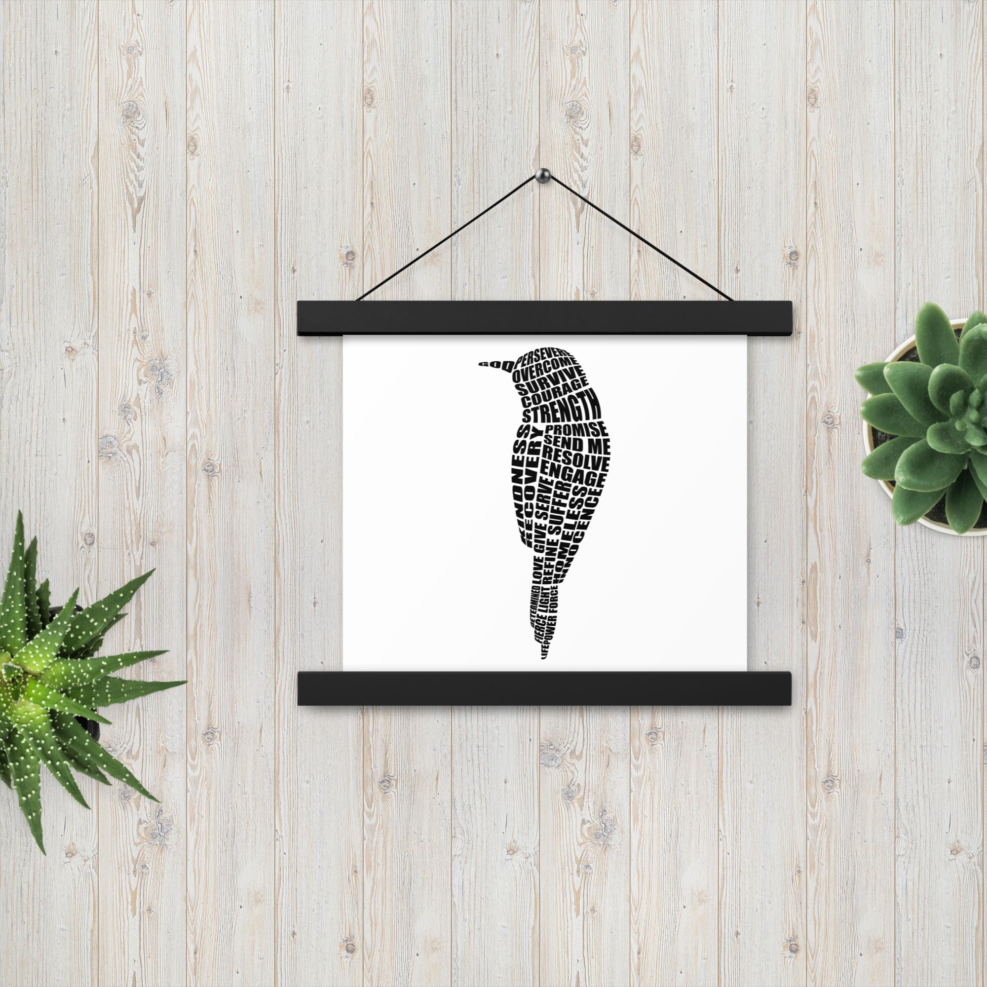 Word Sparrow Poster with Hangers