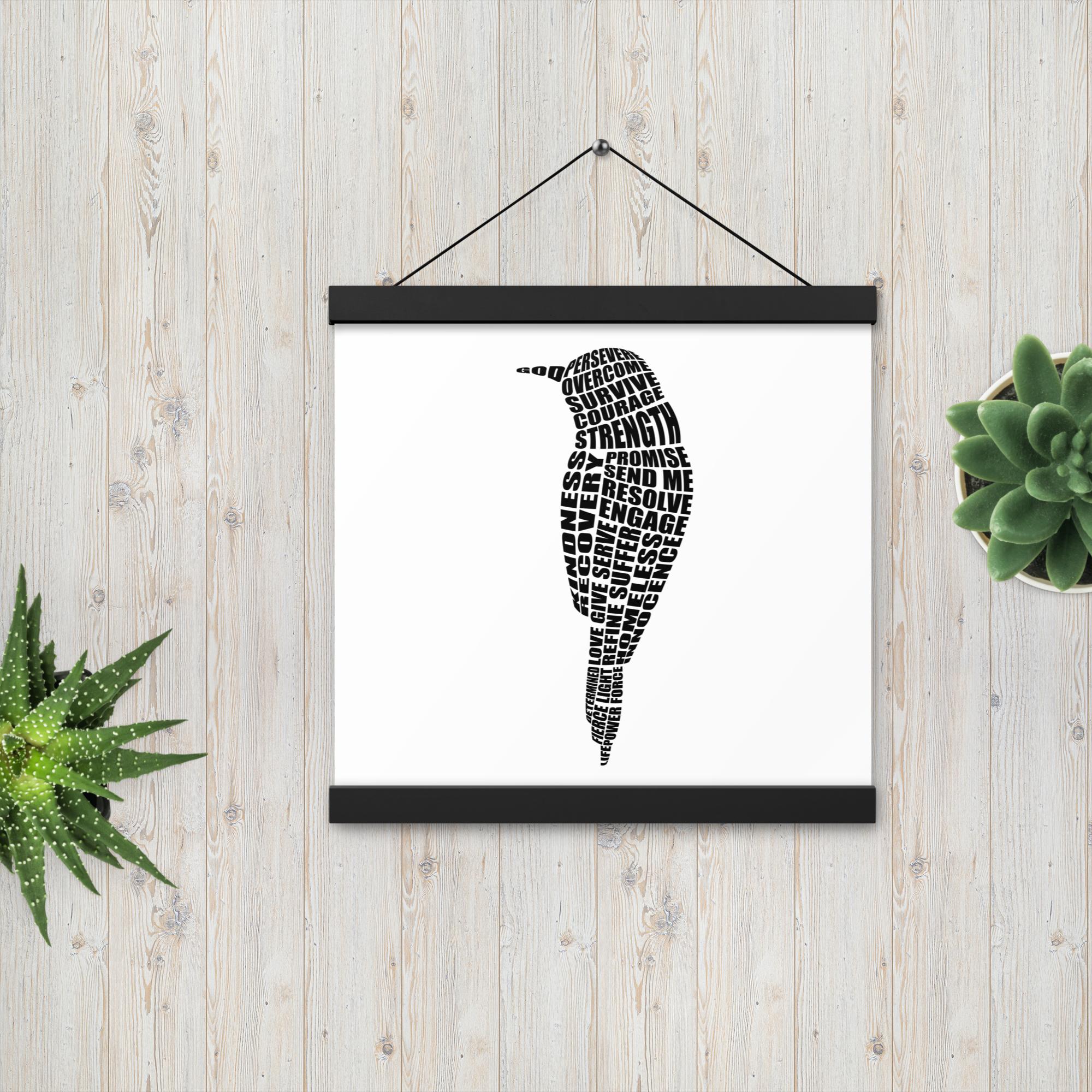 Word Sparrow Poster with Hangers
