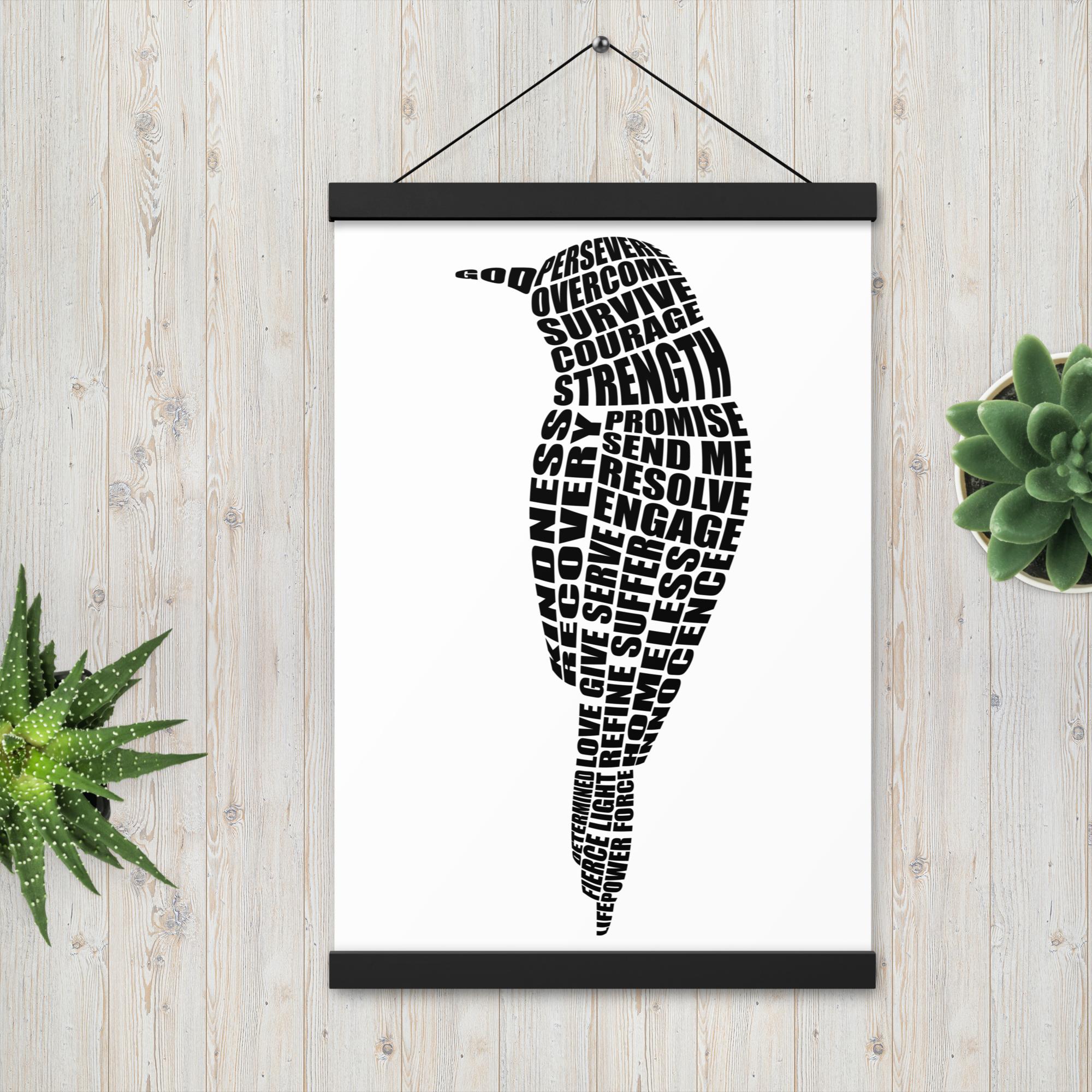 Word Sparrow Poster with Hangers