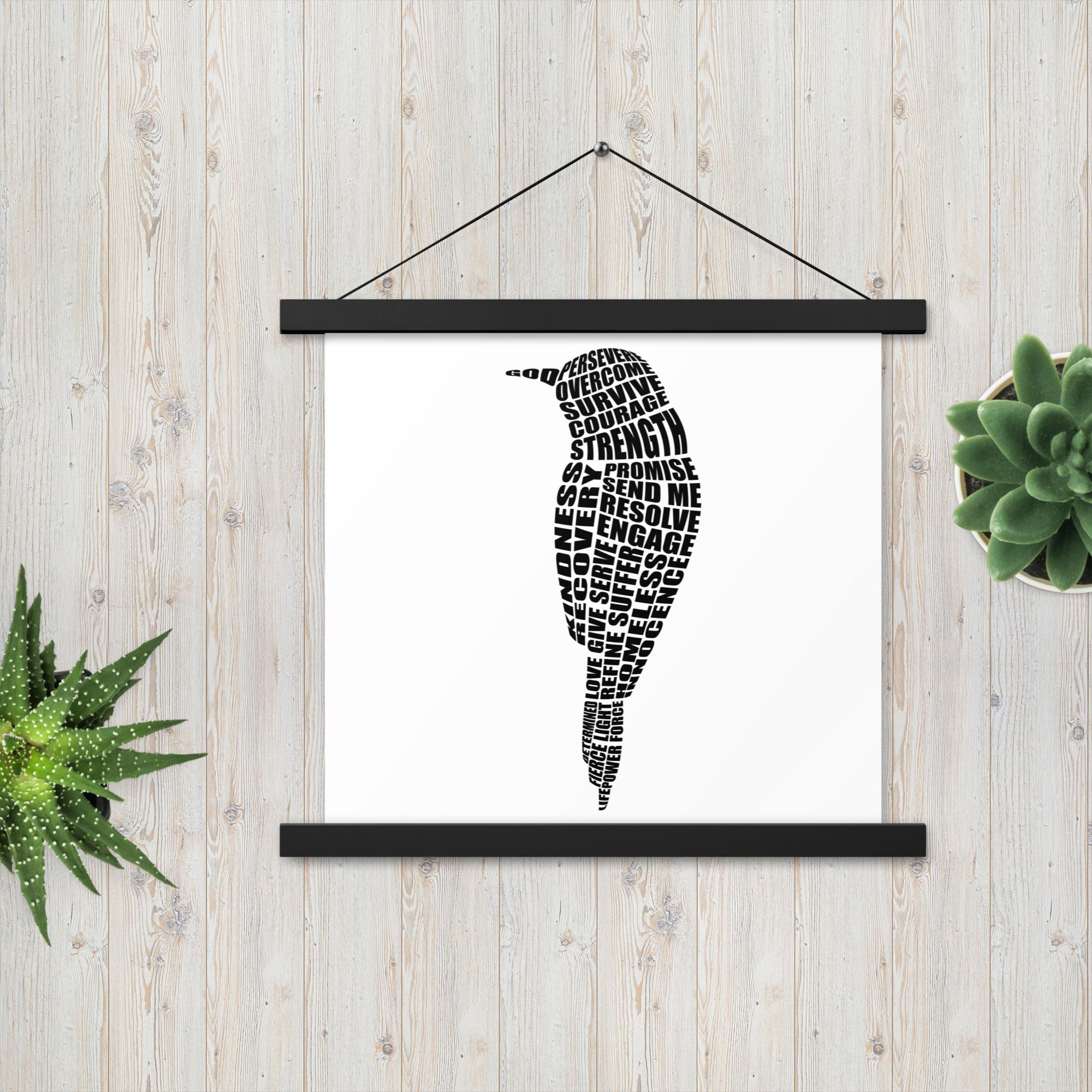 Word Sparrow Poster with Hangers