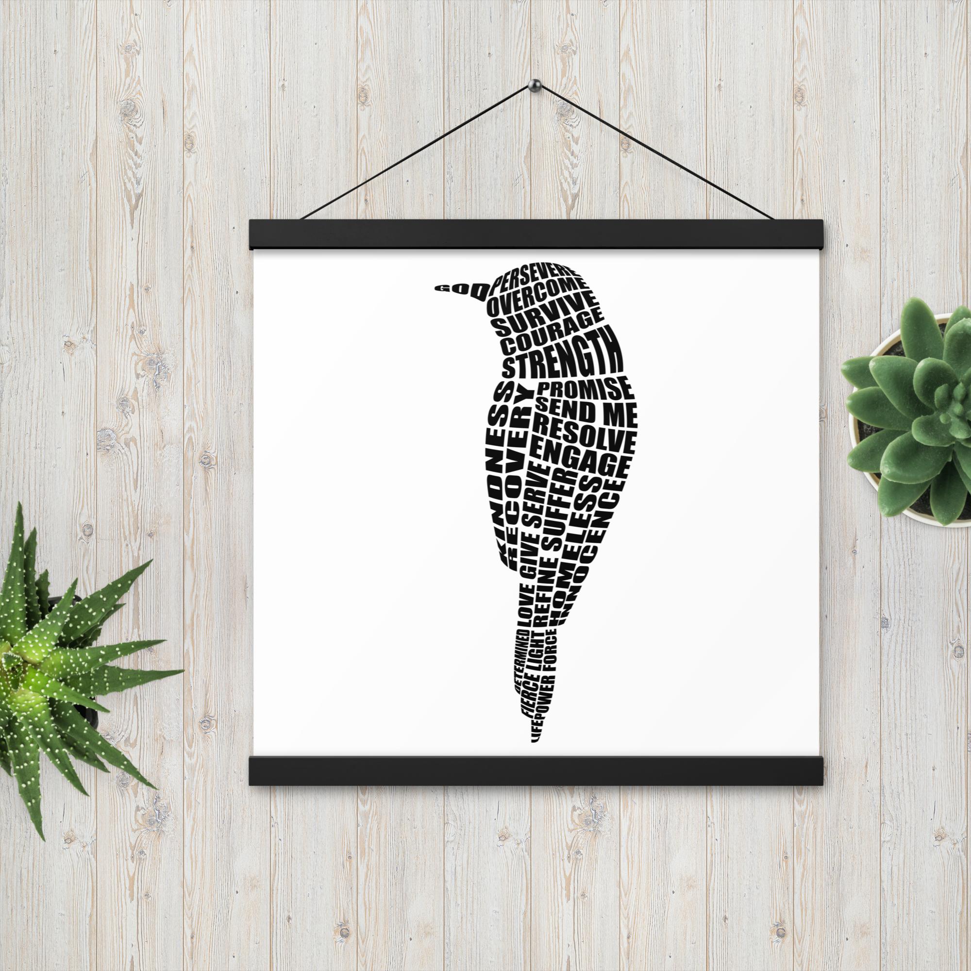 Word Sparrow Poster with Hangers