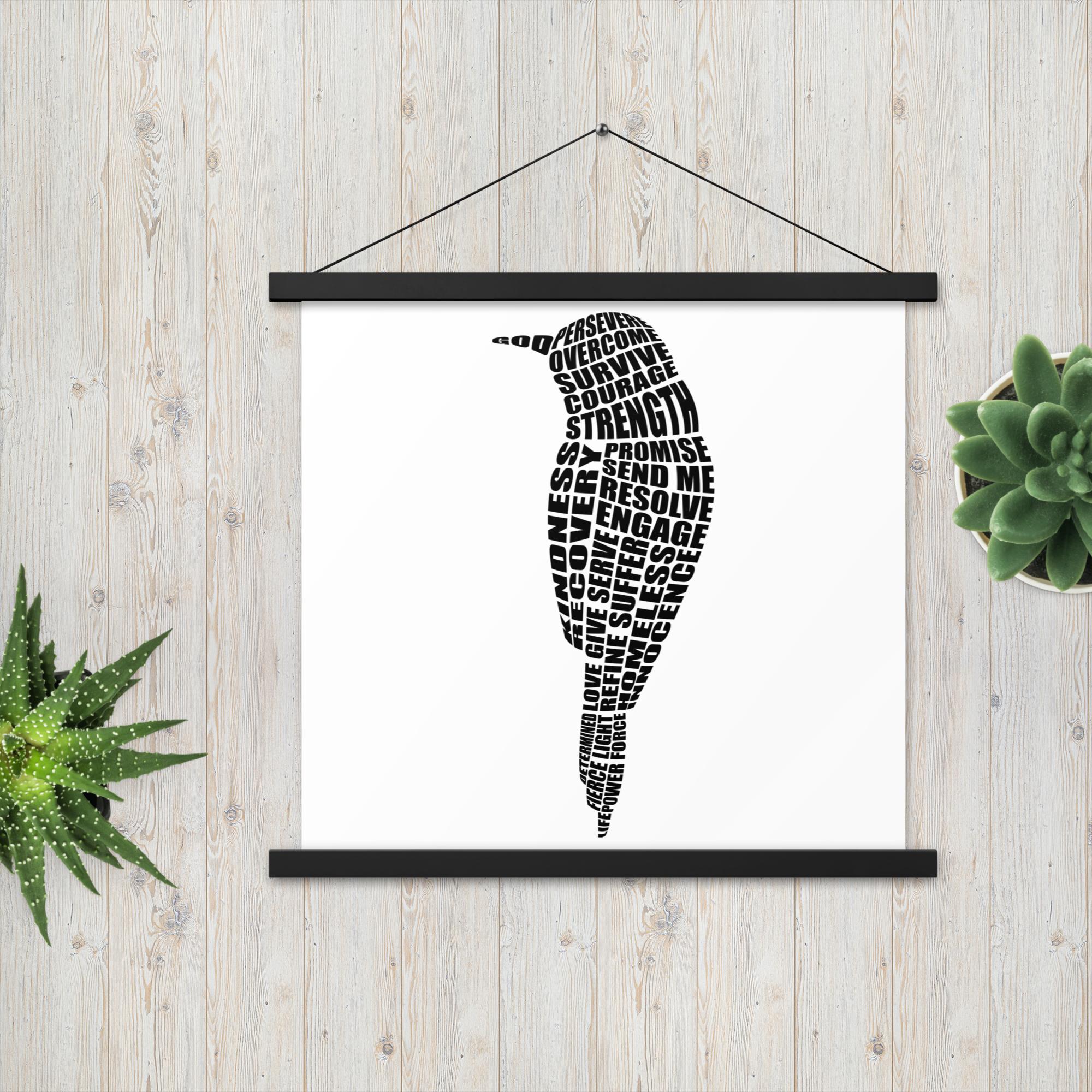 Word Sparrow Poster with Hangers