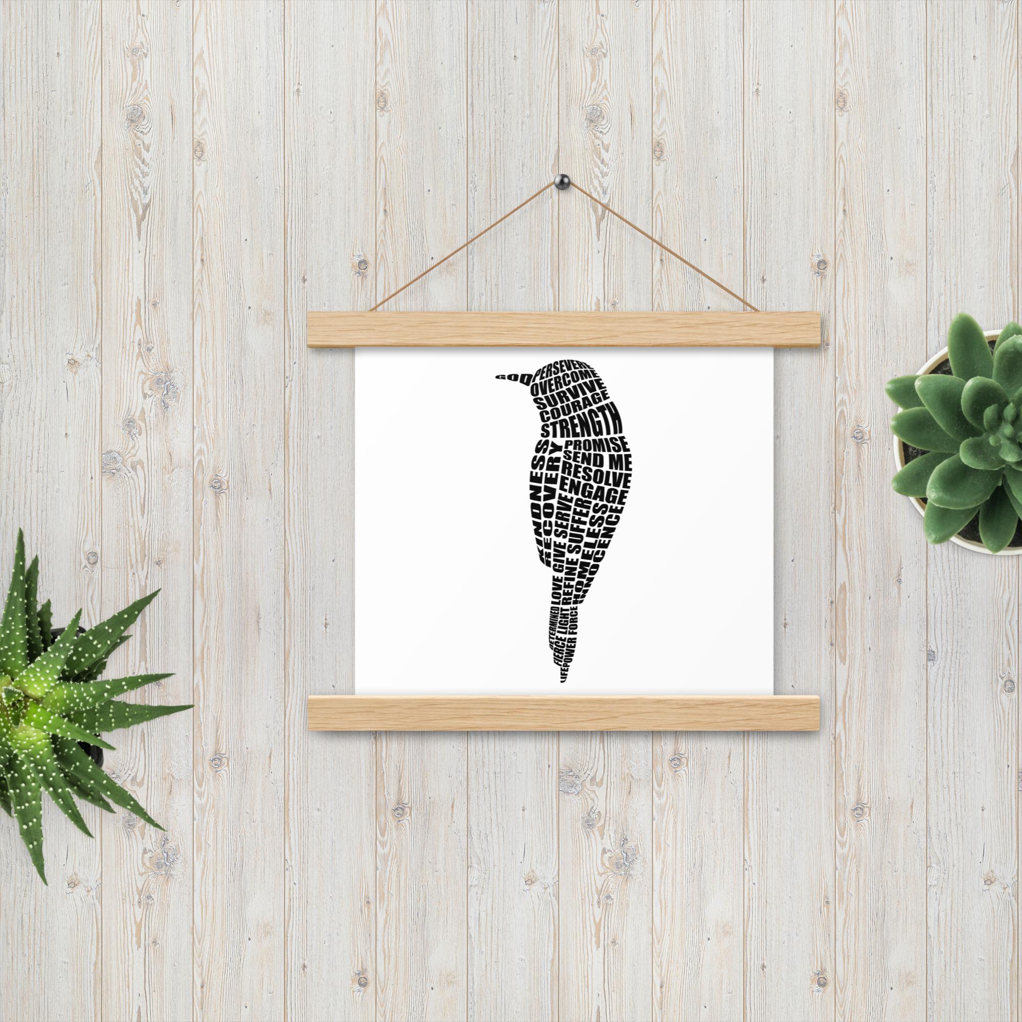 Word Sparrow Poster with Hangers