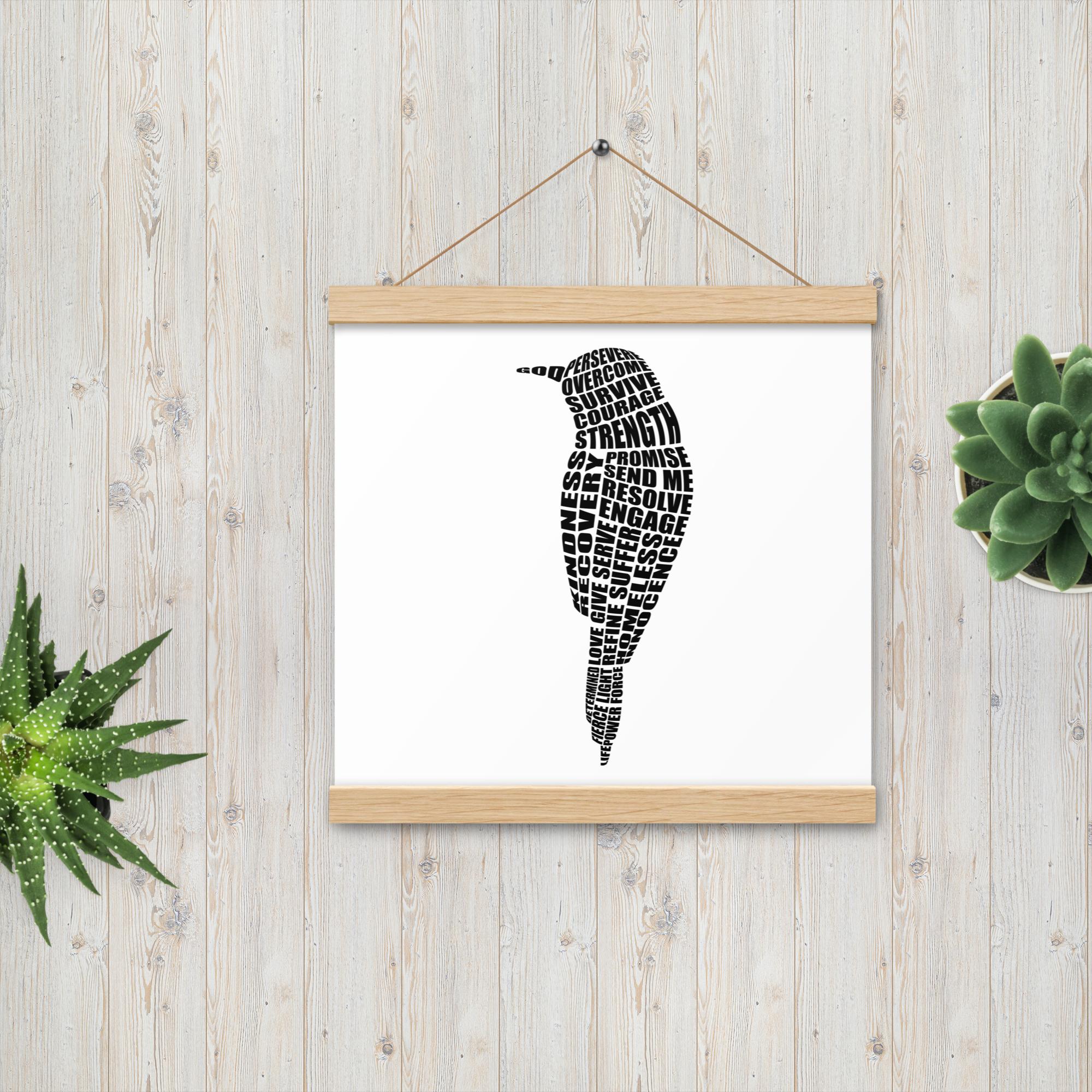 Word Sparrow Poster with Hangers