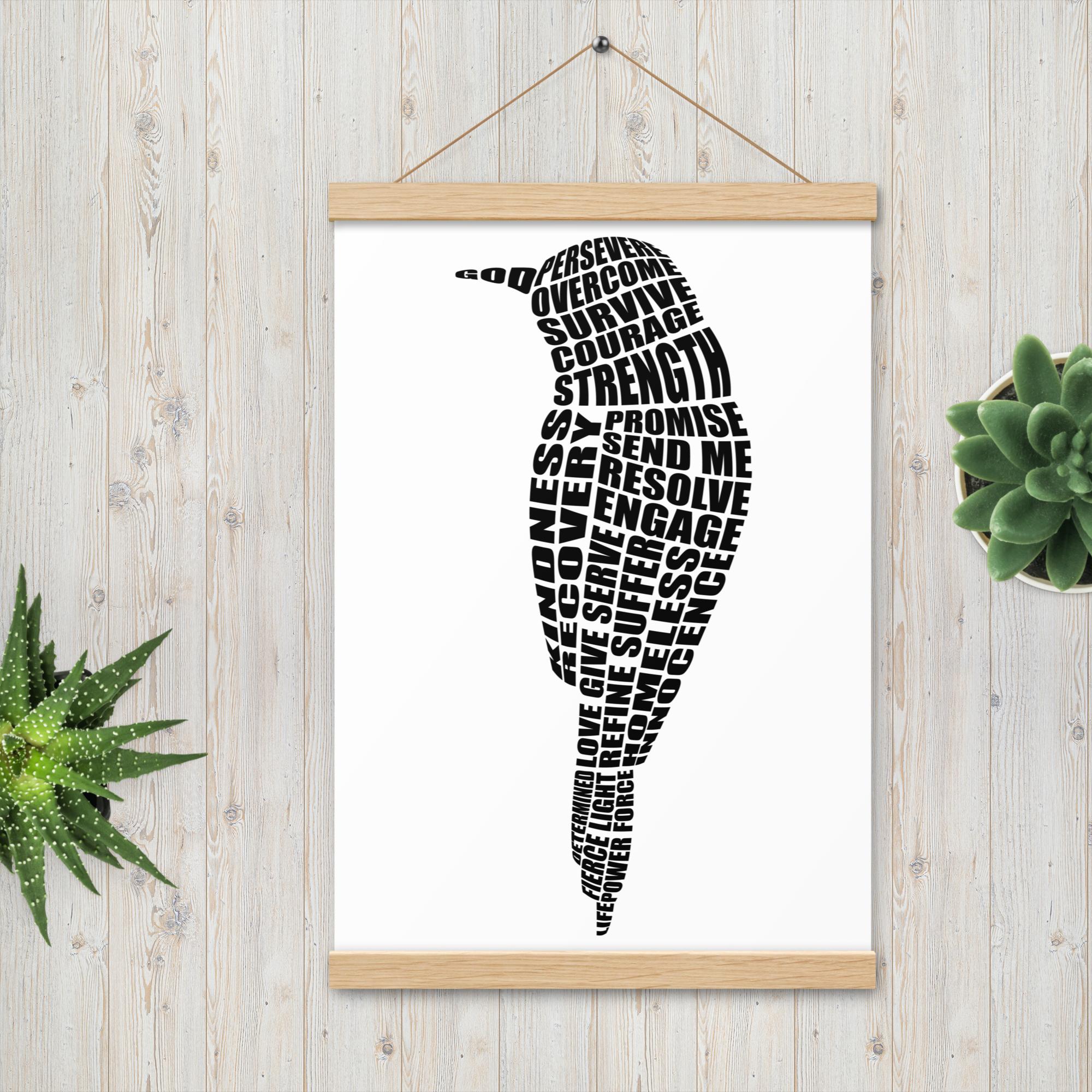 Word Sparrow Poster with Hangers
