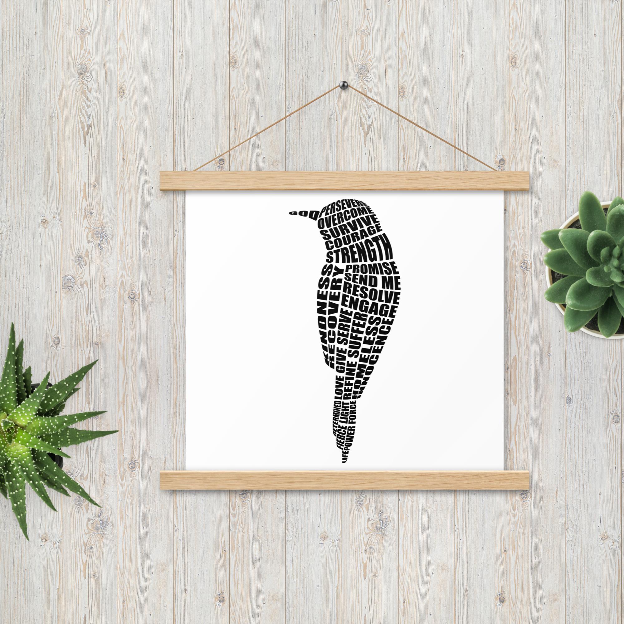 Word Sparrow Poster with Hangers