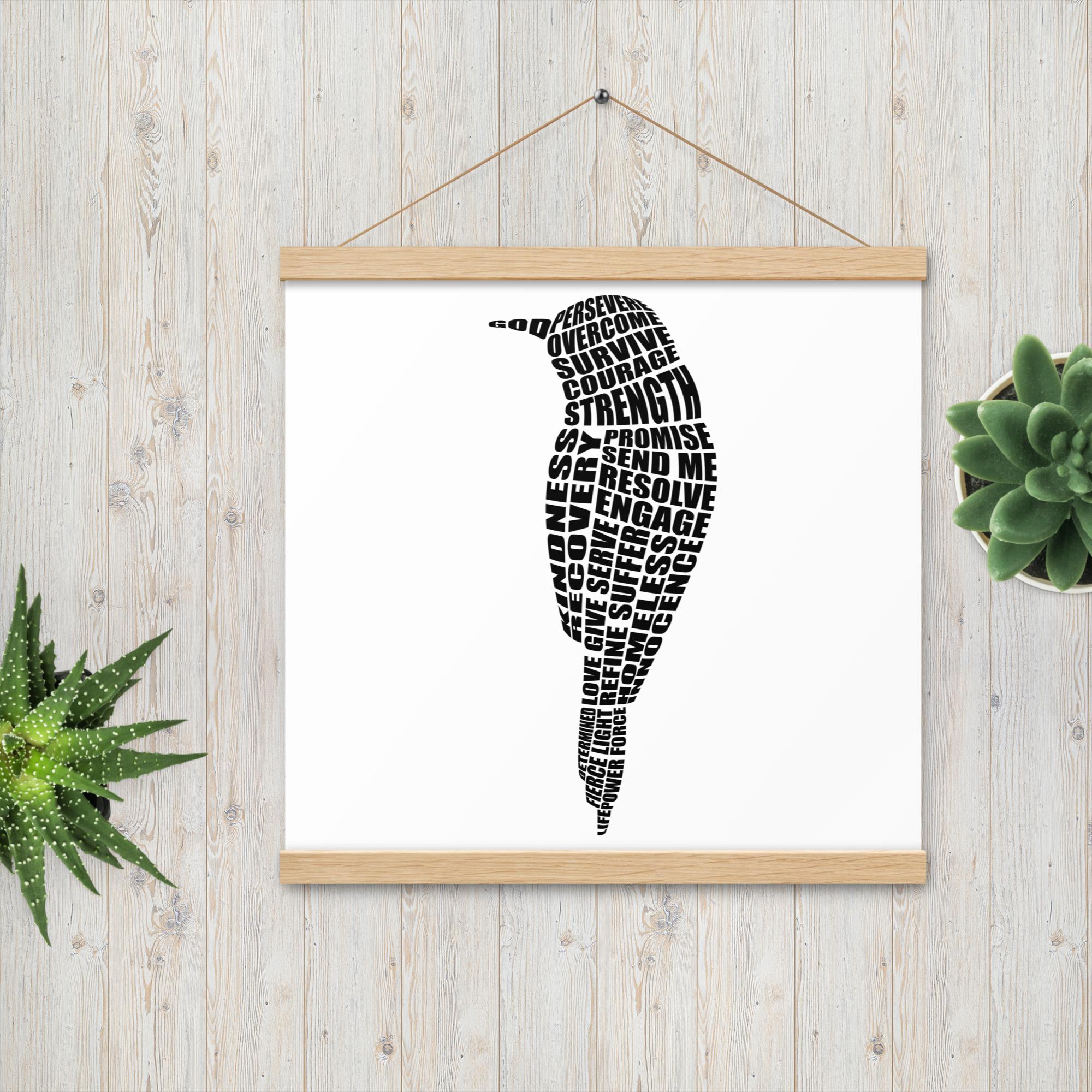 Word Sparrow Poster with Hangers