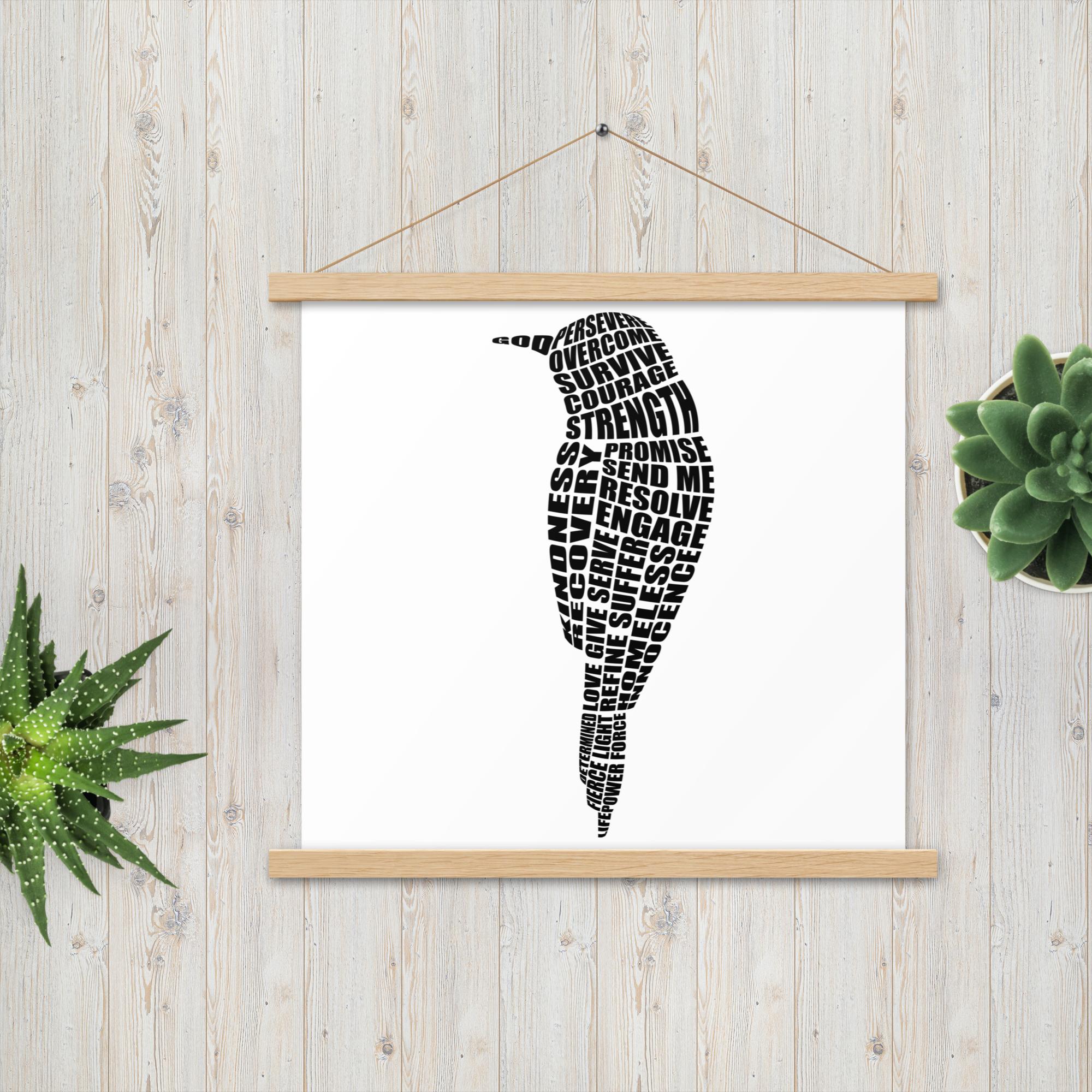 Word Sparrow Poster with Hangers