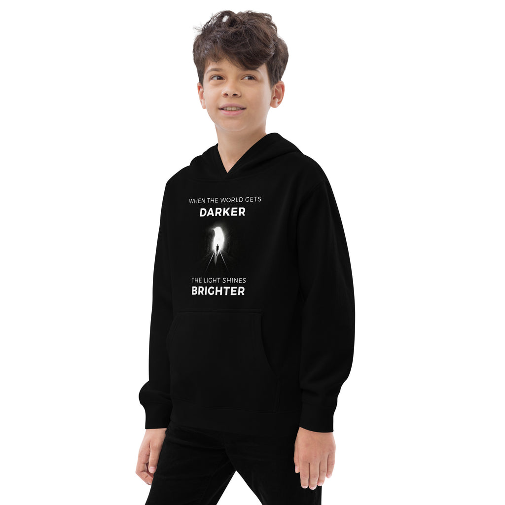 When The World Gets Darker Kids Fleece Hoodie