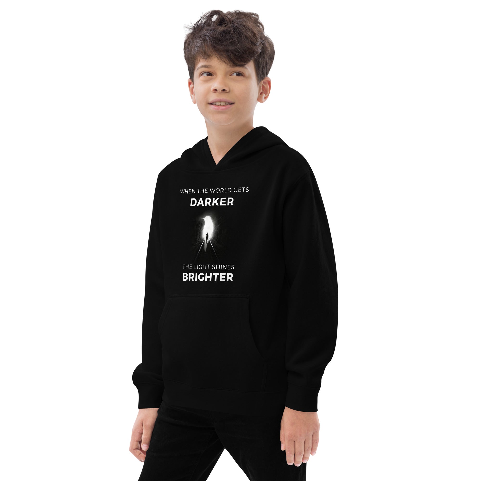 When The World Gets Darker Kids Fleece Hoodie