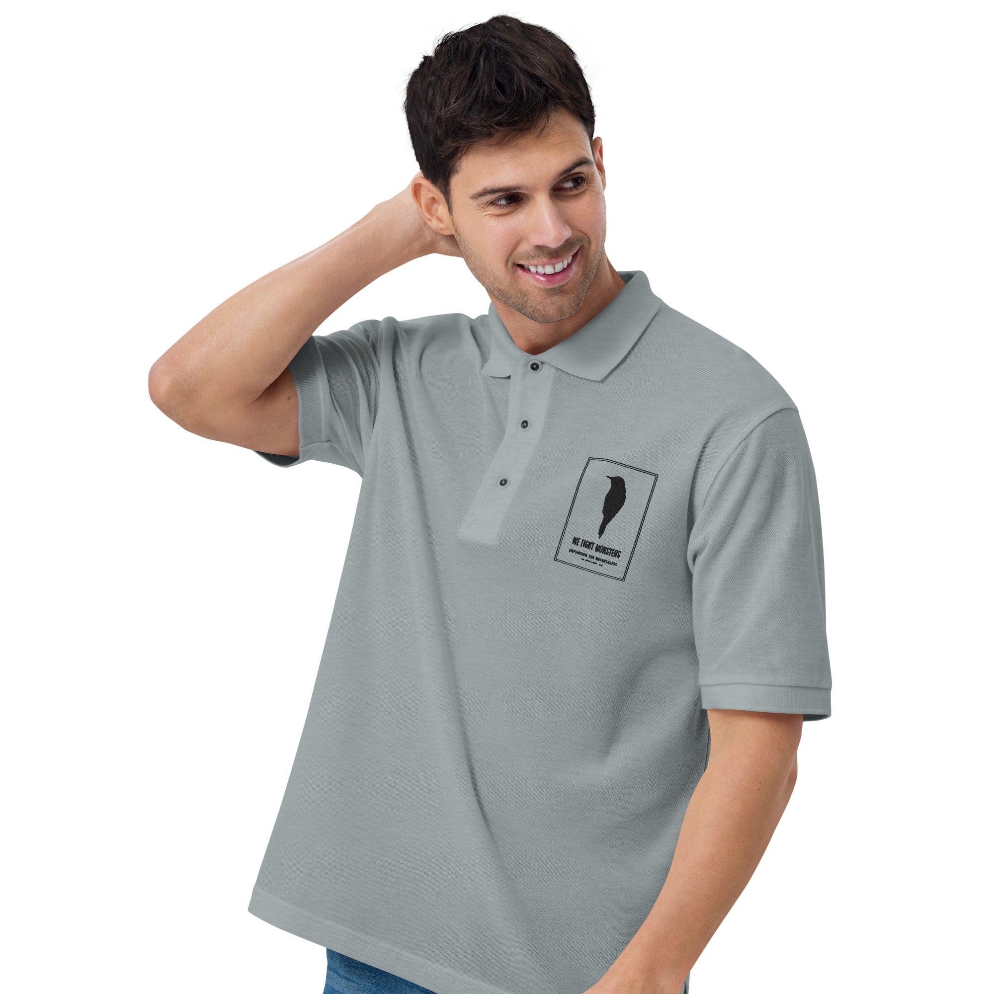 We Fight Monsters Logo Men's Premium Polo