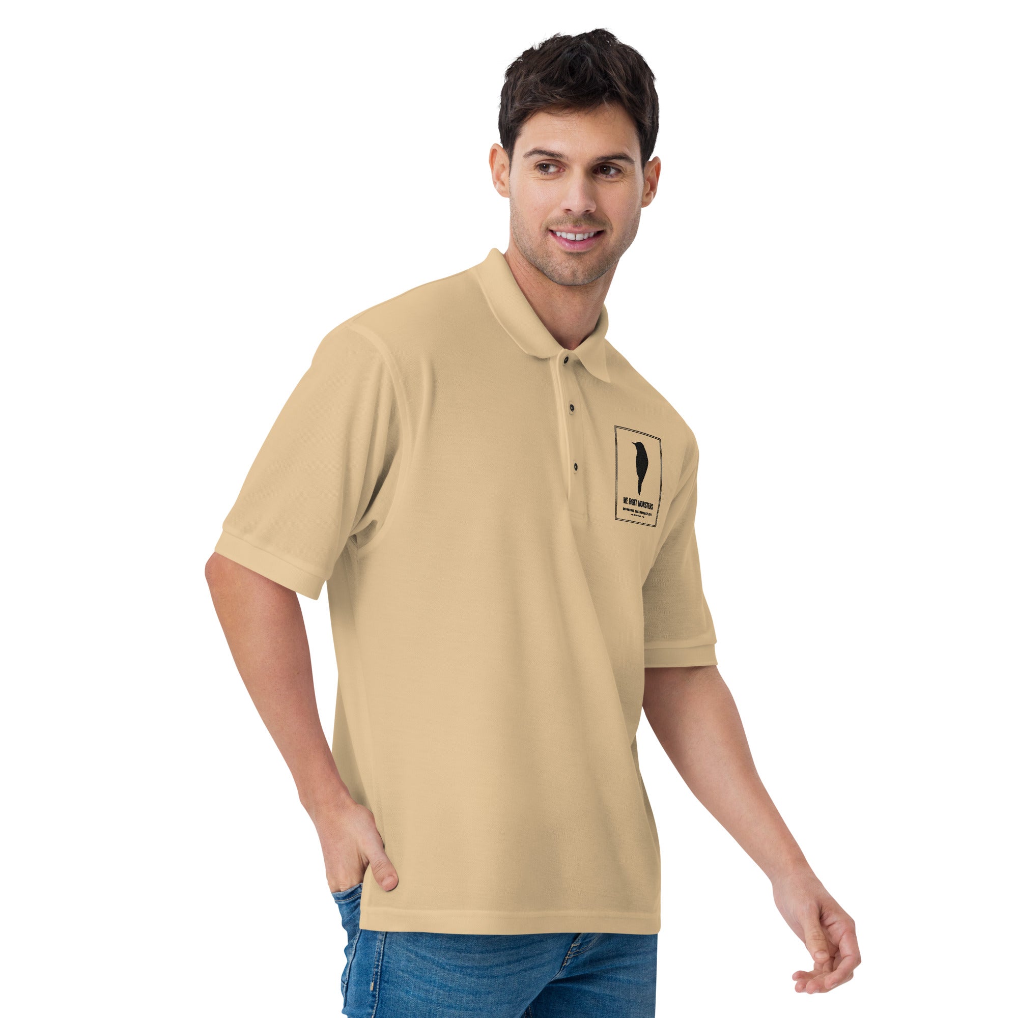 We Fight Monsters Logo Men's Premium Polo