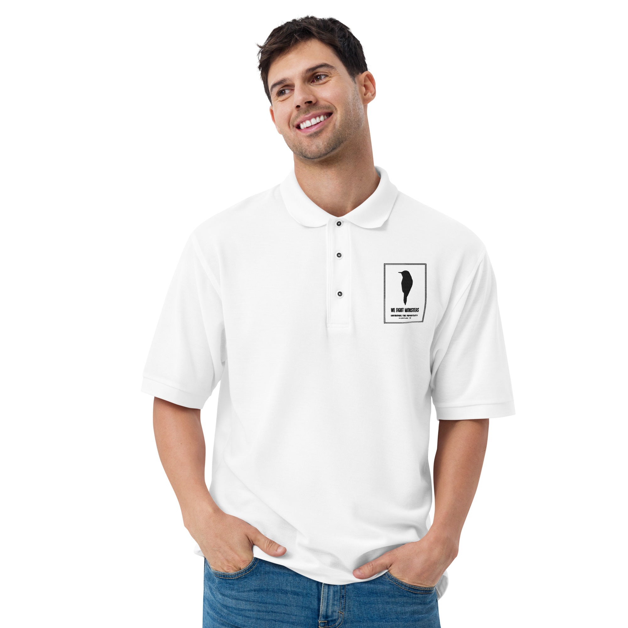 We Fight Monsters Logo Men's Premium Polo