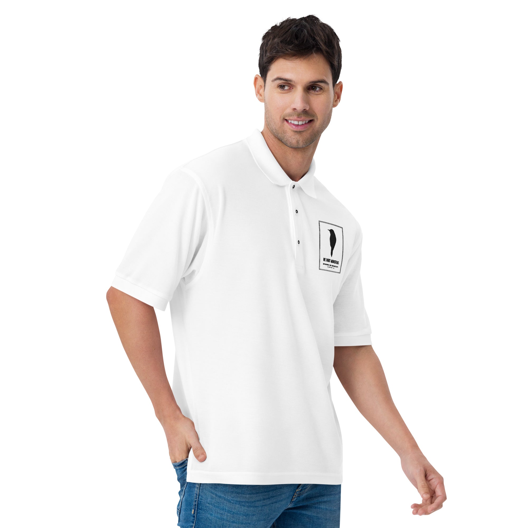 We Fight Monsters Logo Men's Premium Polo