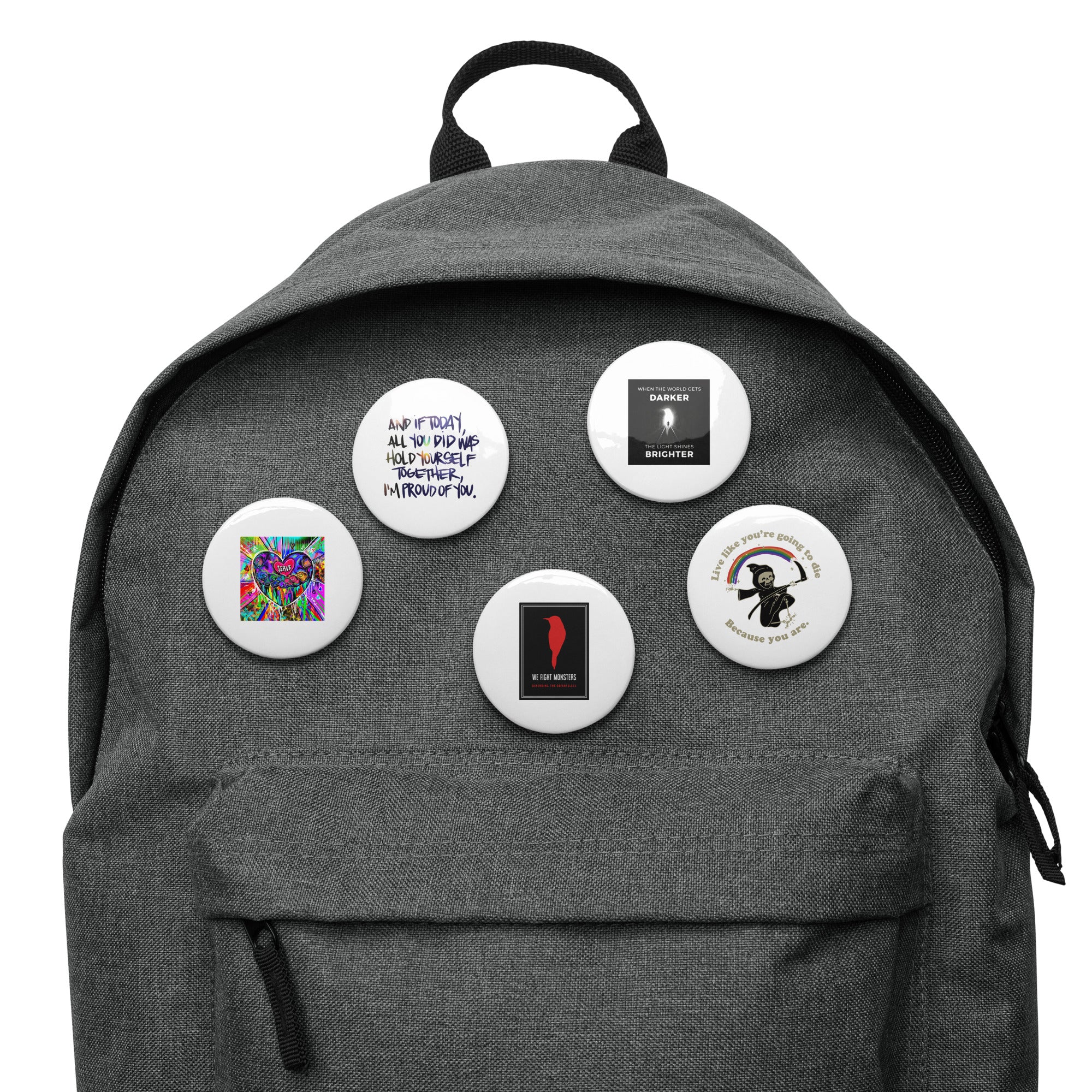 We Fight Monsters Set of Pin Buttons
