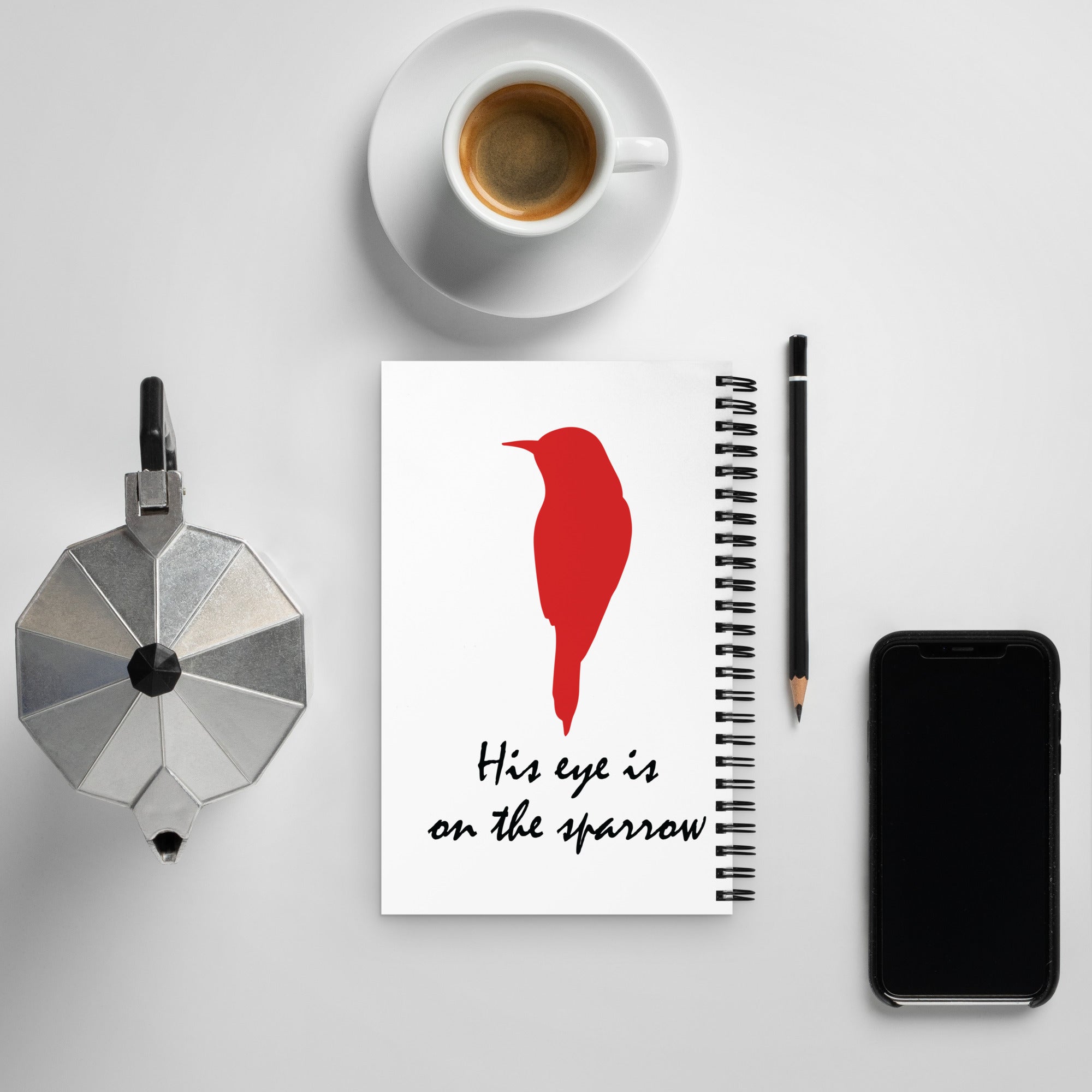 We Fight Monsters  / Sparrow on Back Spiral Notebook 5.5 x 8.5